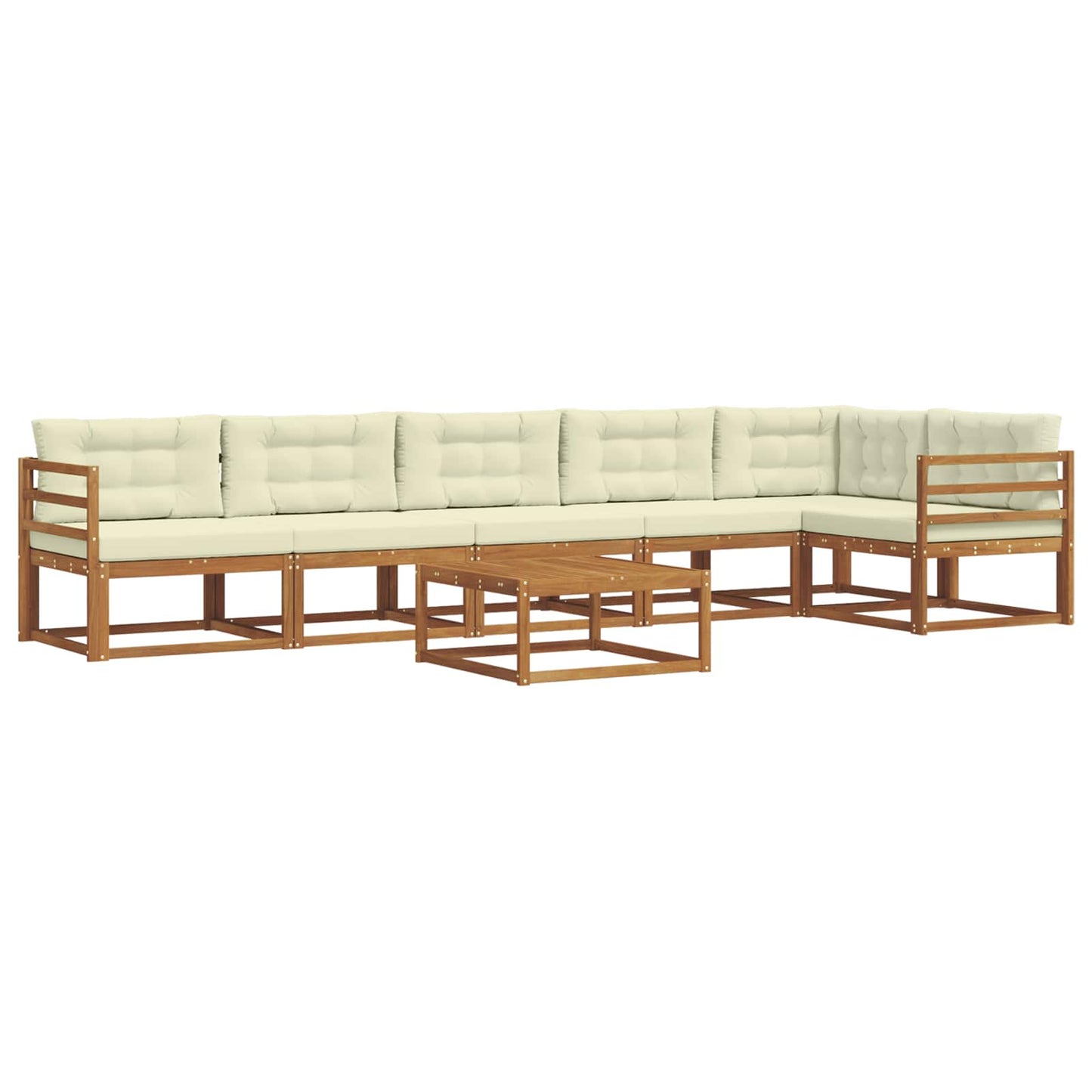 Outdoor-Sofagarnitur mit Kissen 7 pcs Natur und Creme