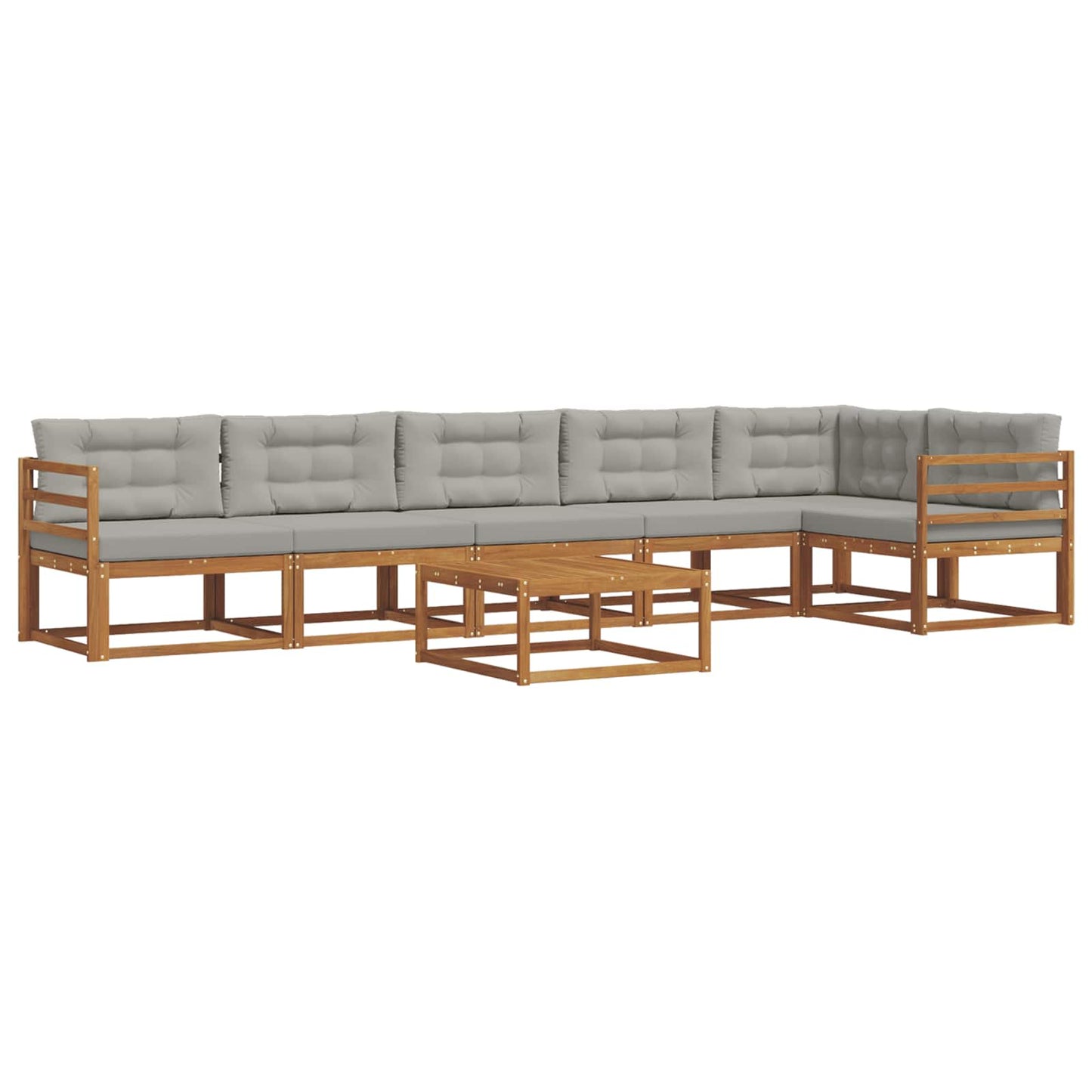 Outdoor-Sofagarnitur mit Kissen 7 pcs Natürlich und Hellgrau