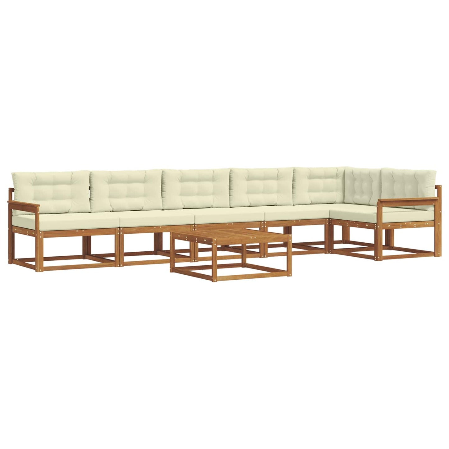 Outdoor-Sofagarnitur mit Kissen 7 pcs Natur und Creme