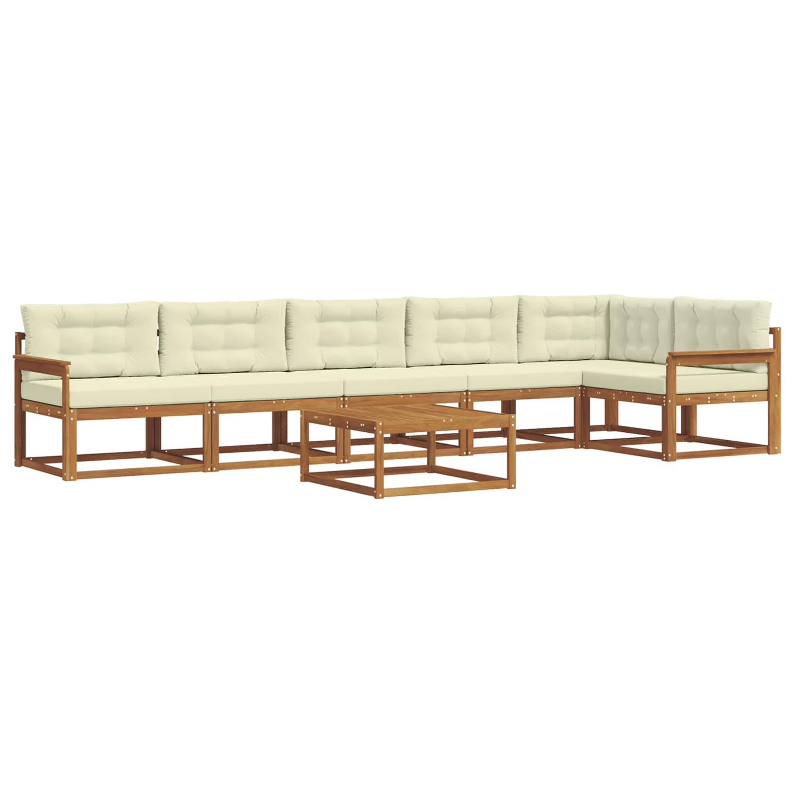 Outdoor-Sofagarnitur mit Kissen 7 pcs Natur und Creme