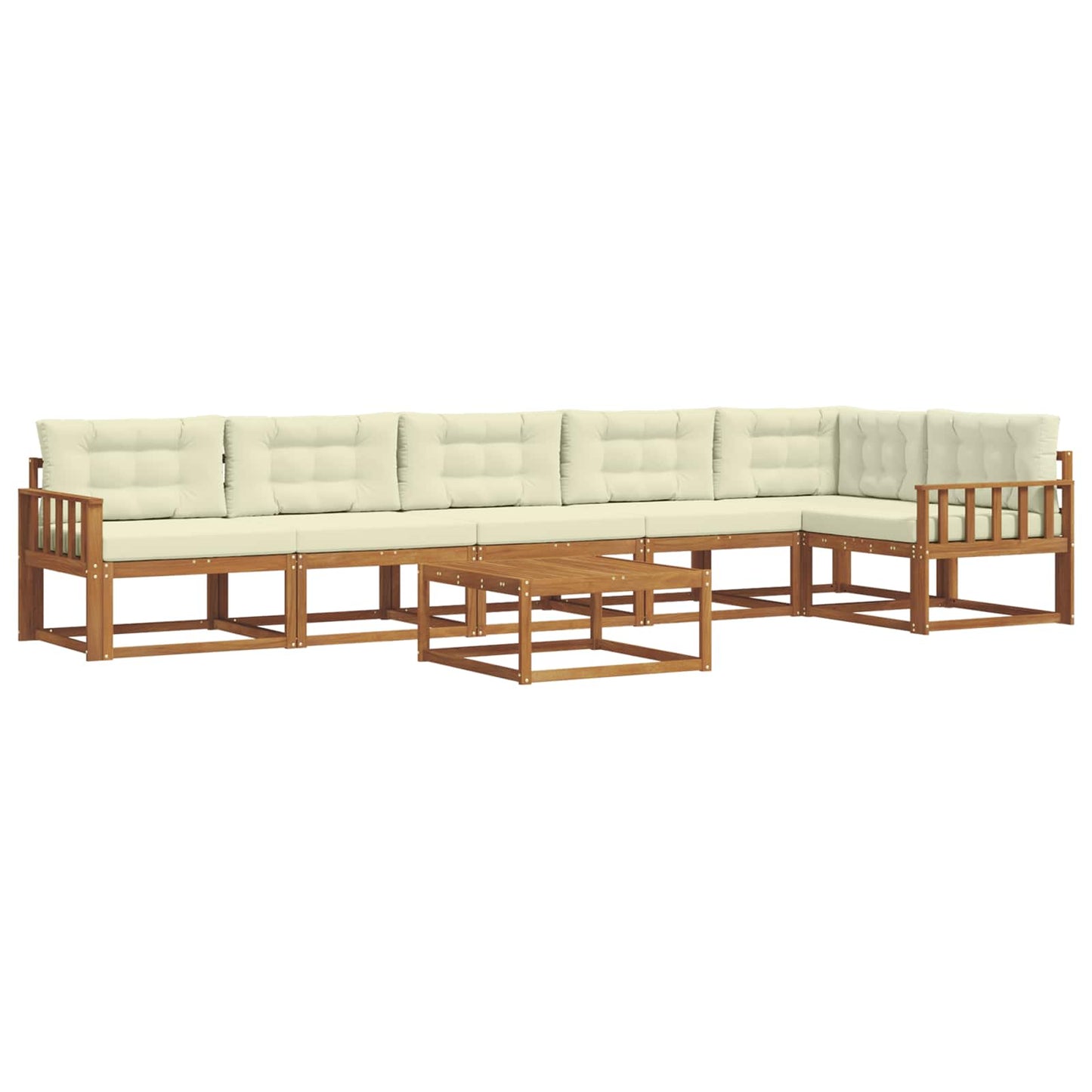 Outdoor-Sofagarnitur mit Kissen 7 pcs Natur und Creme