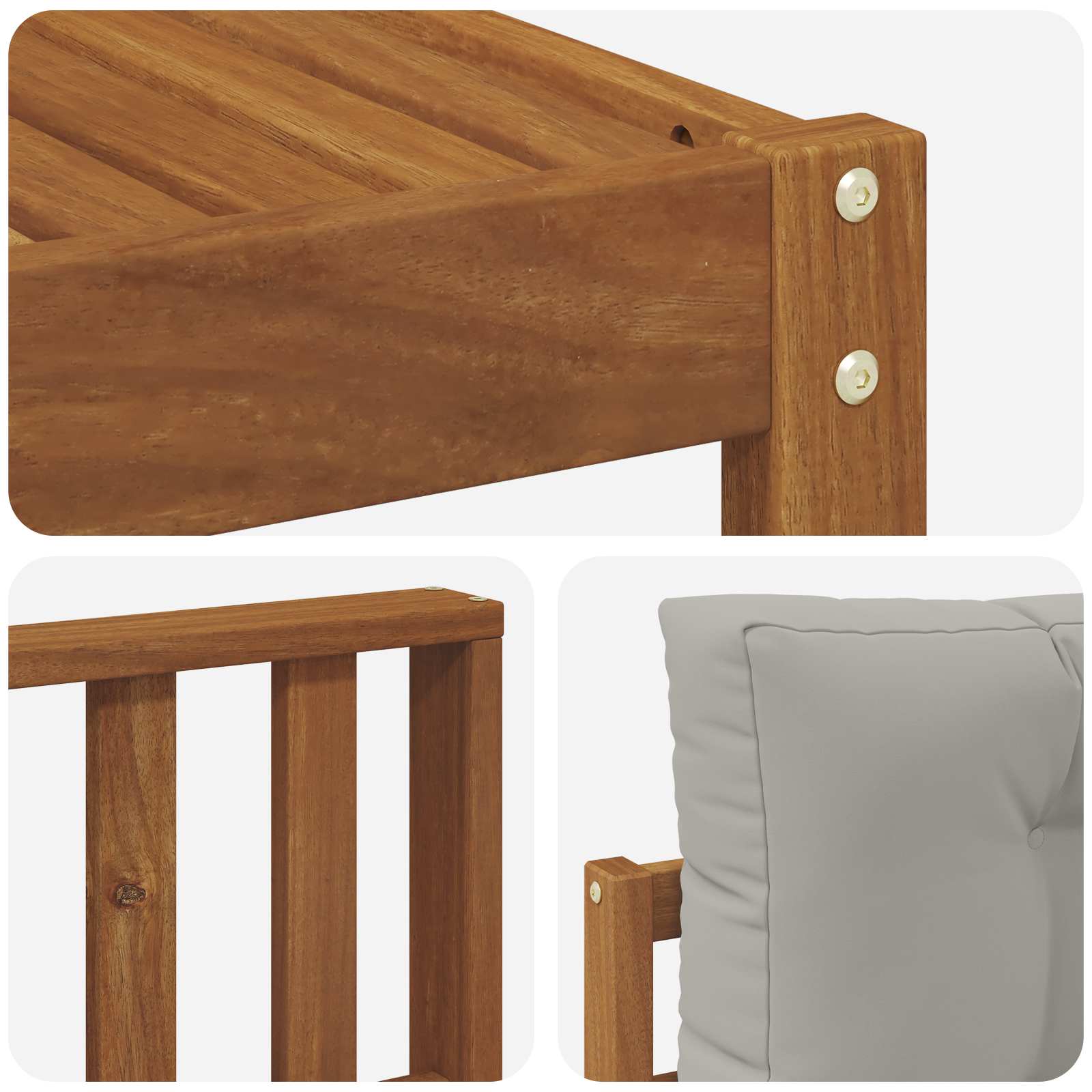 Outdoor-Sofagarnitur mit Kissen 7 pcs Natürlich und Hellgrau