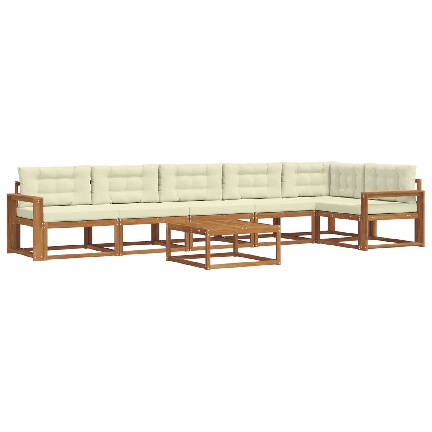 Outdoor-Sofagarnitur mit Kissen 7 pcs Natur und Creme