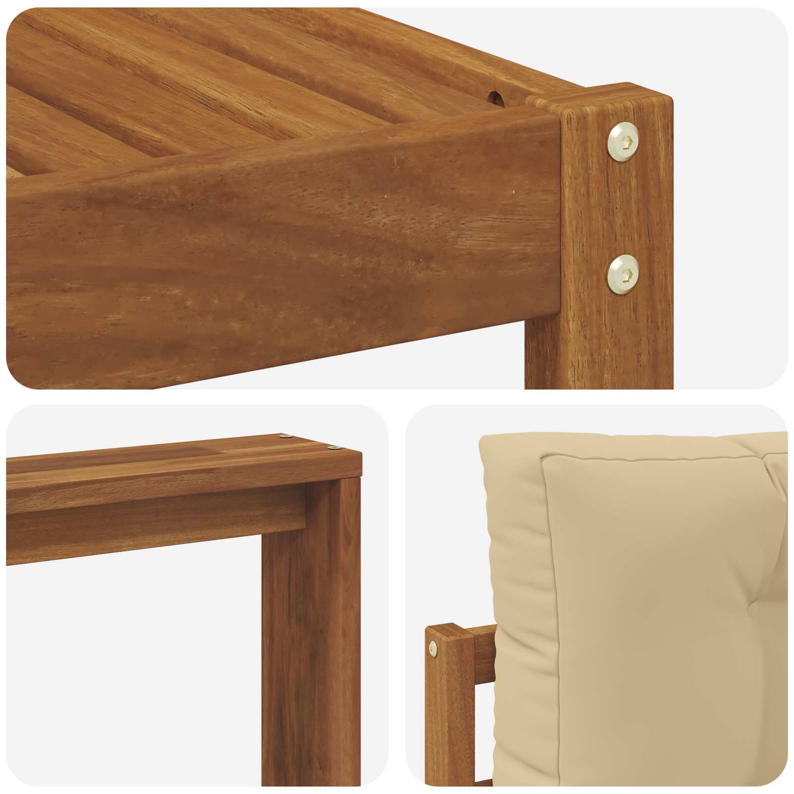 Outdoor-Sofagarnitur mit Kissen 7 pcs Natur und Beige