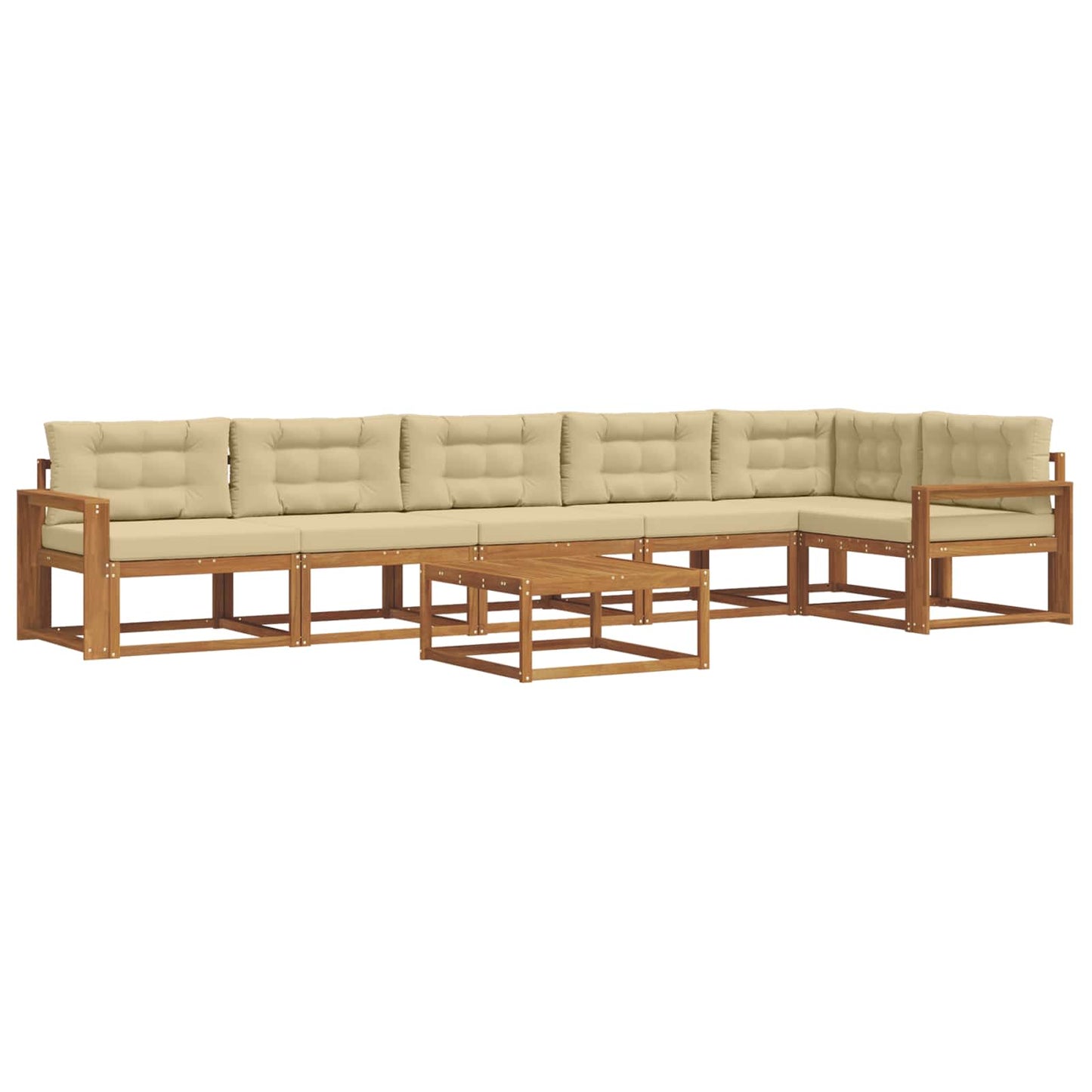 Outdoor-Sofagarnitur mit Kissen 7 pcs Natur und Beige