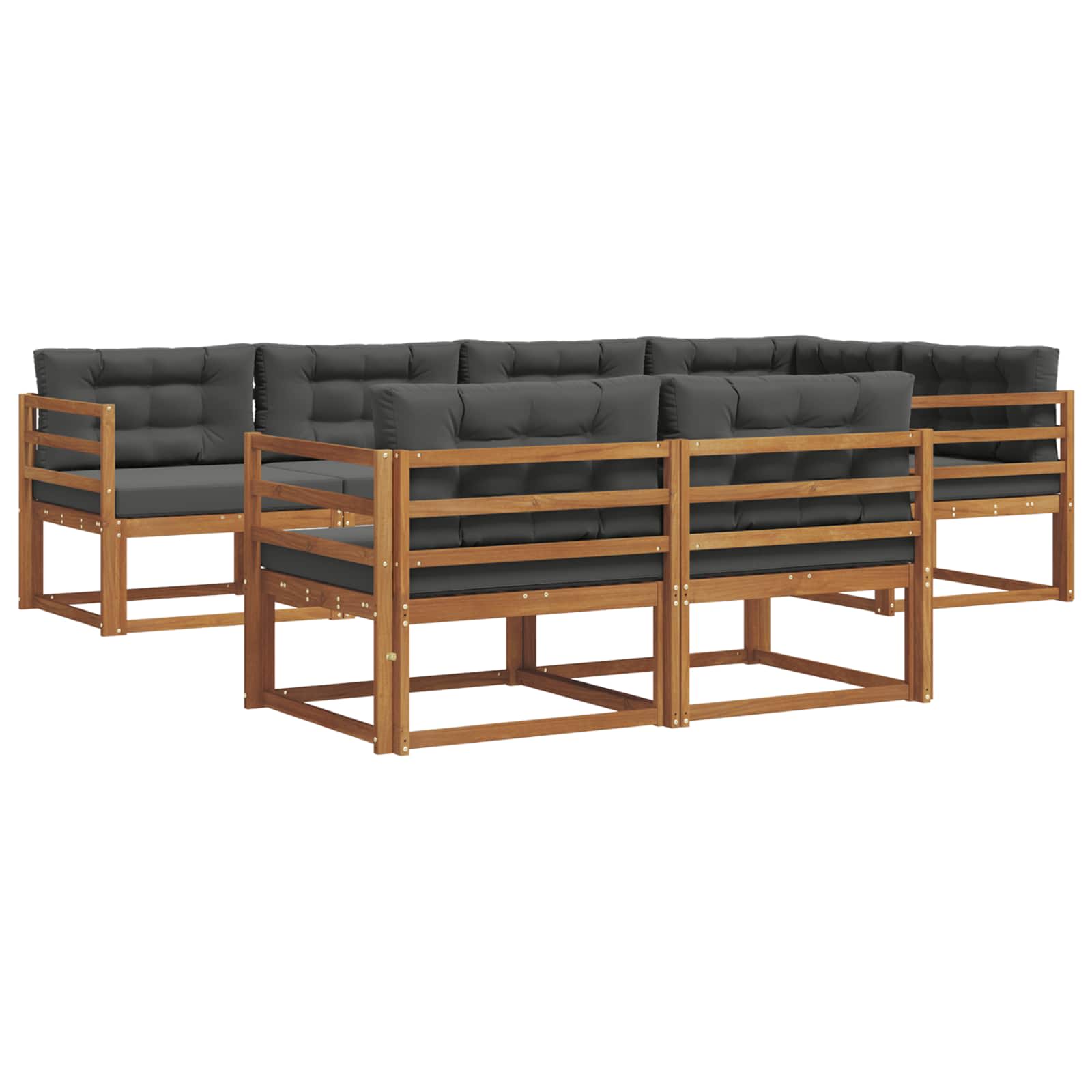 Outdoor-Sofagarnitur 8 stk. Natur und Anthrazit