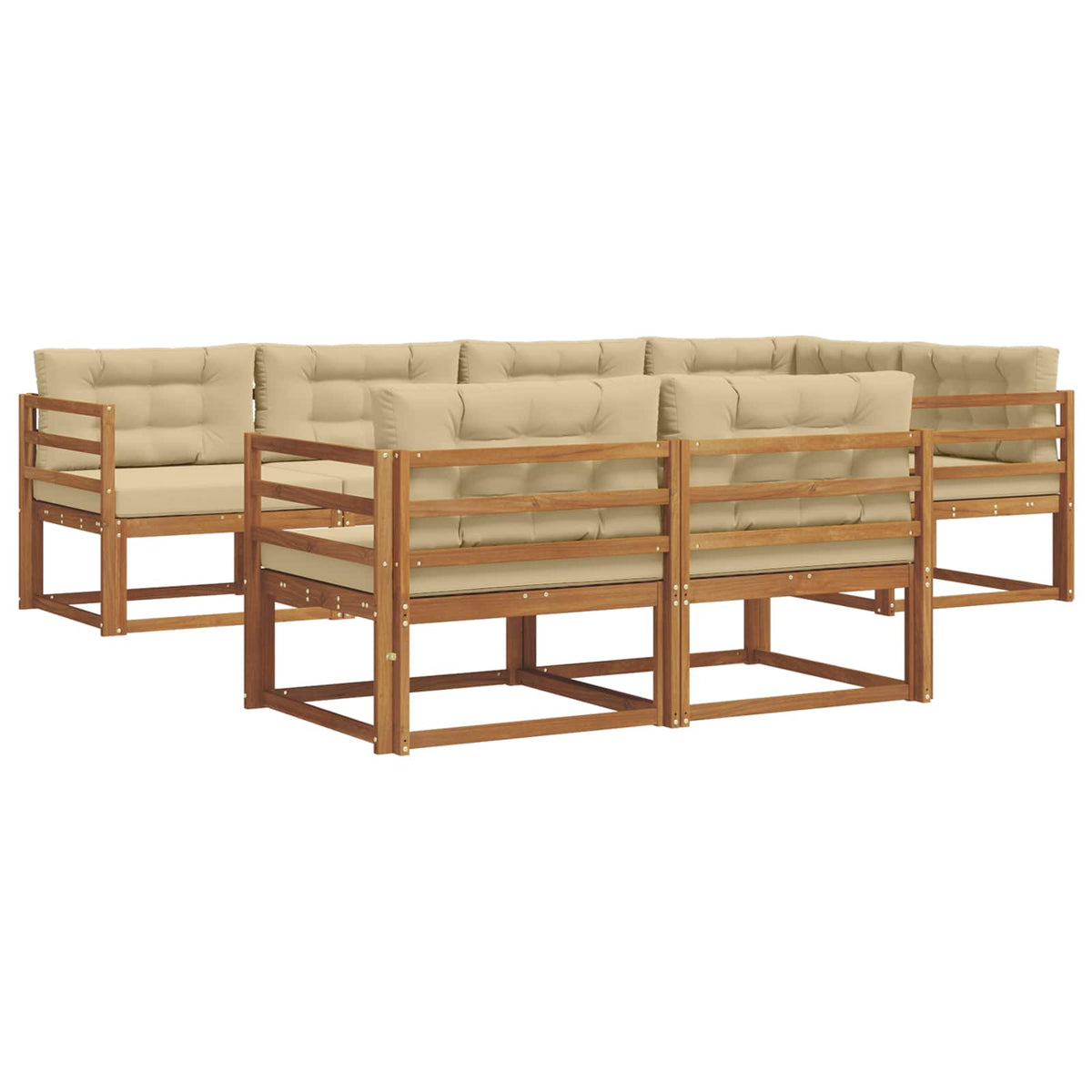 Outdoor-Sofagarnitur 8 stk. Natur und Beige