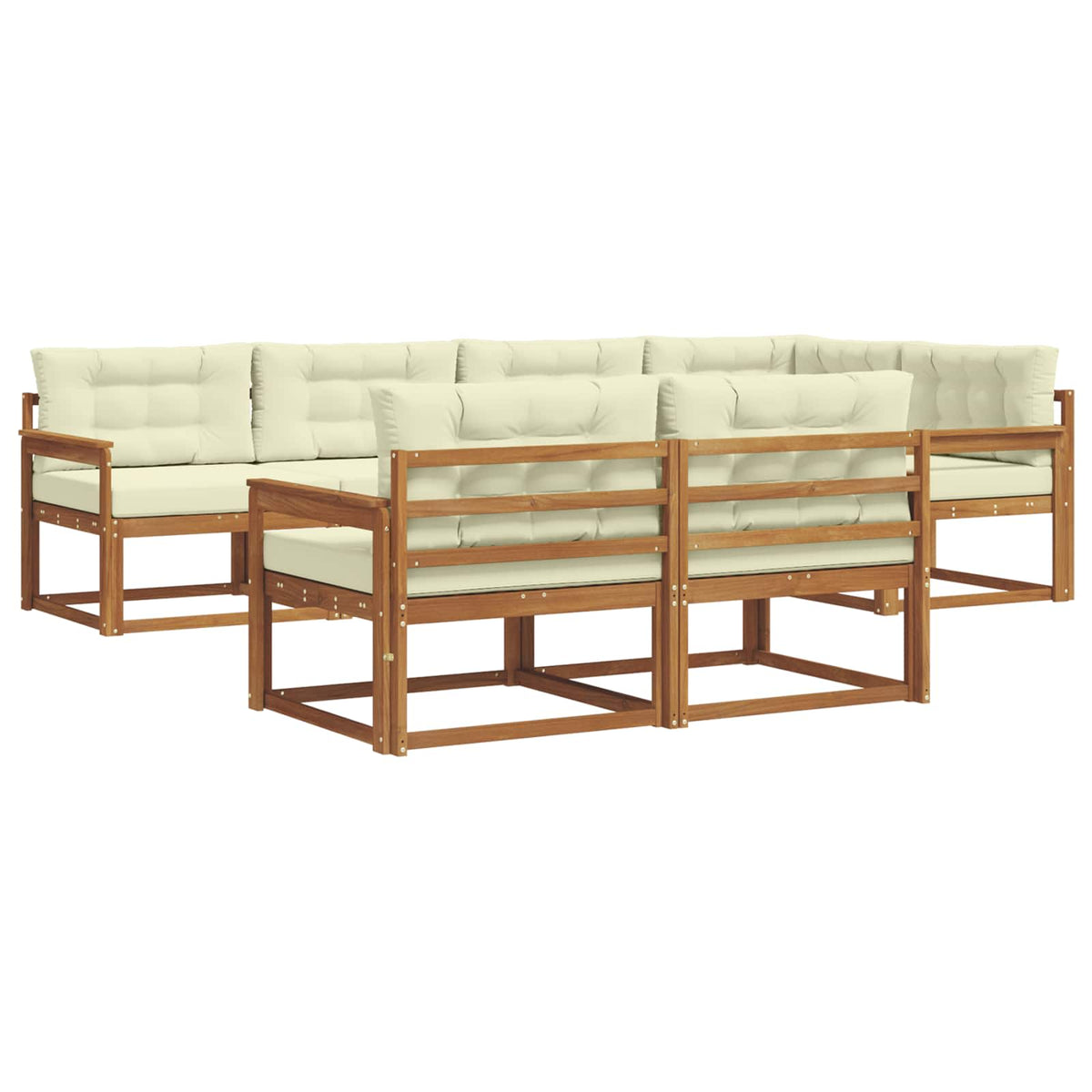 Outdoor-Sofagarnitur 8 stk. Natur und Creme