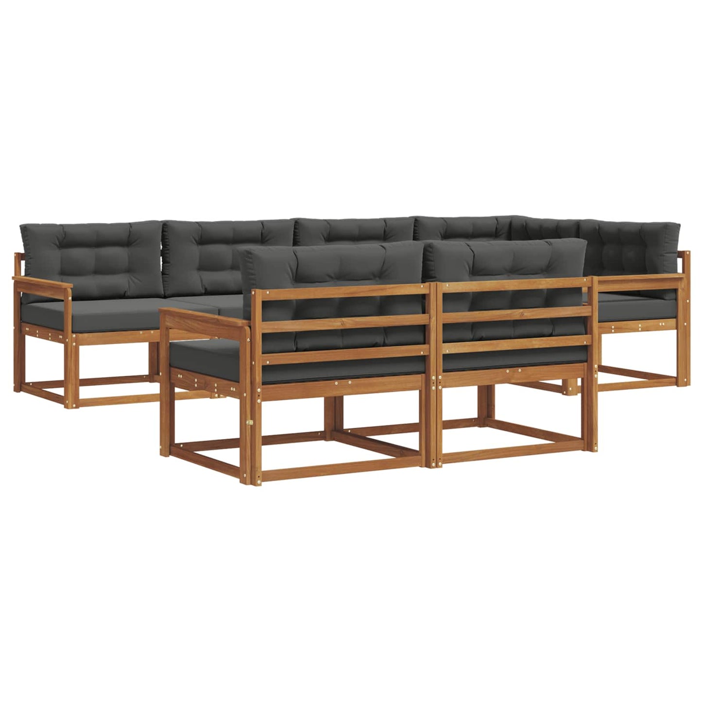 Outdoor-Sofagarnitur 8 stk. Natur und Anthrazit