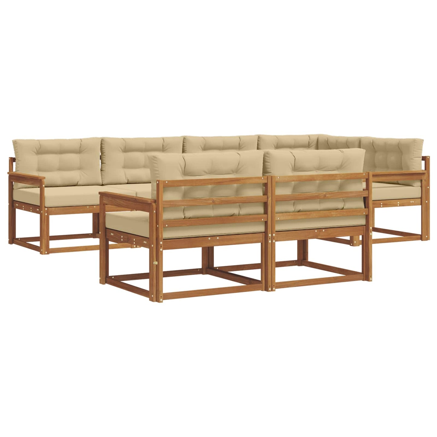 Outdoor-Sofagarnitur 8 stk. Natur und Beige
