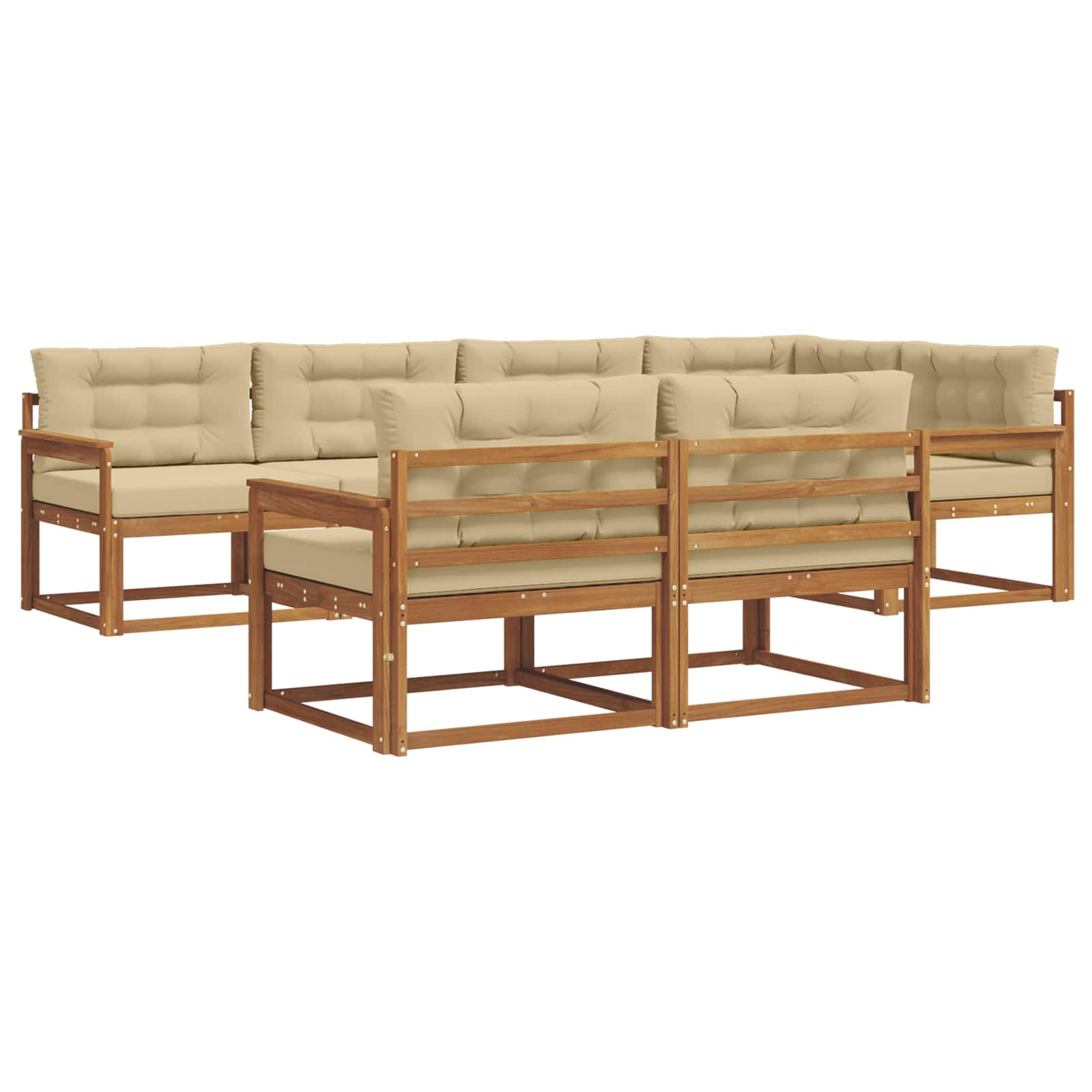 Outdoor-Sofagarnitur 8 stk. Natur und Beige