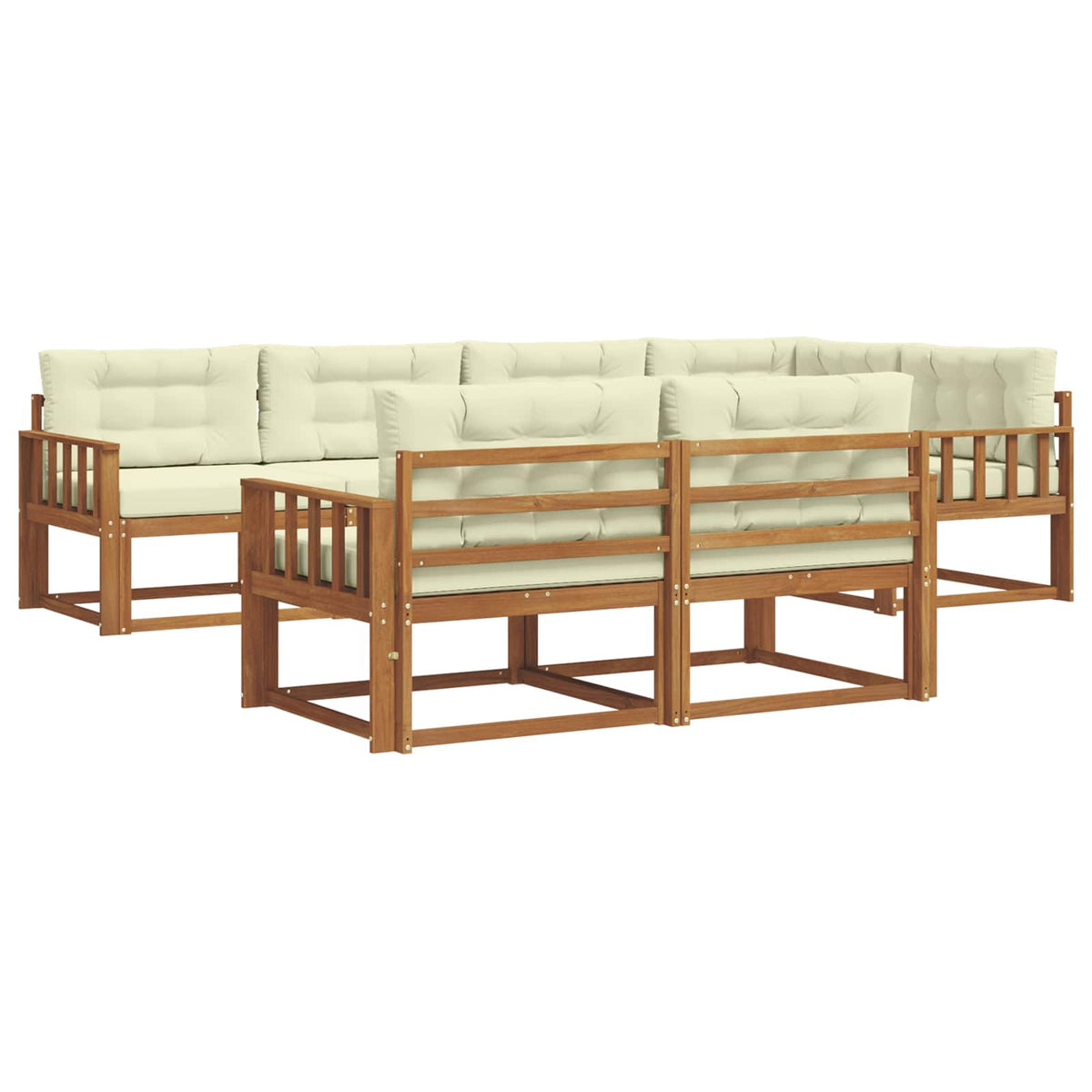 Outdoor-Sofagarnitur 8 stk. Natur und Creme