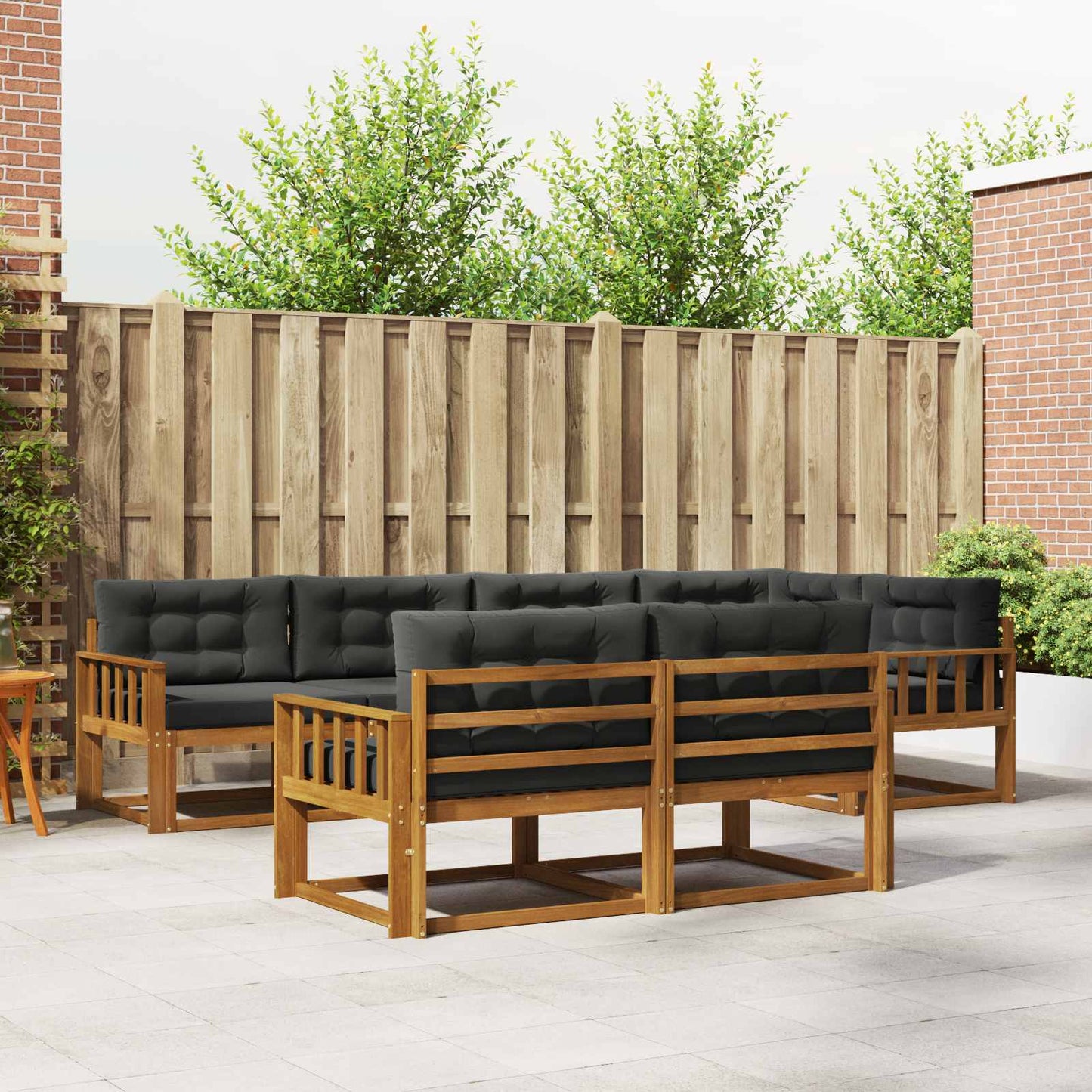 Outdoor-Sofagarnitur 8 stk. Natur und Anthrazit