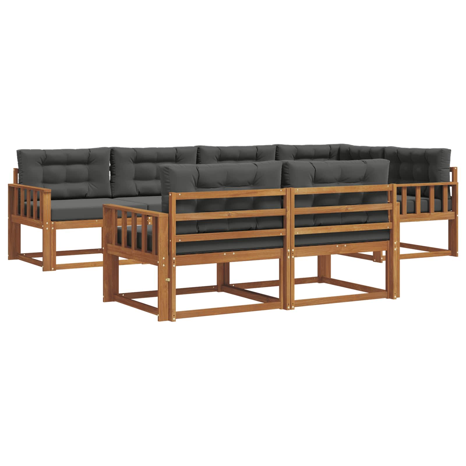 Outdoor-Sofagarnitur 8 stk. Natur und Anthrazit