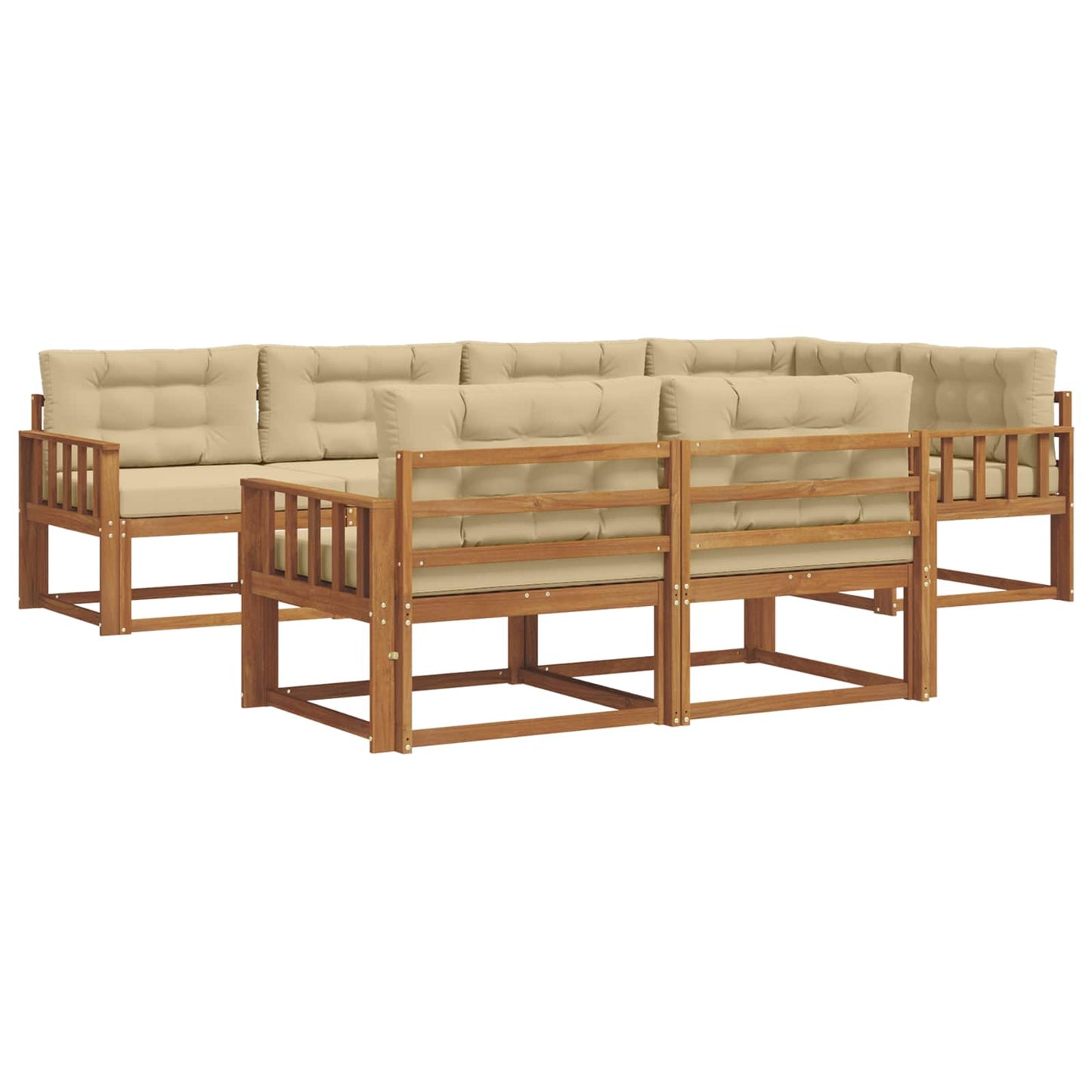 Outdoor-Sofagarnitur 8 stk. Natur und Beige