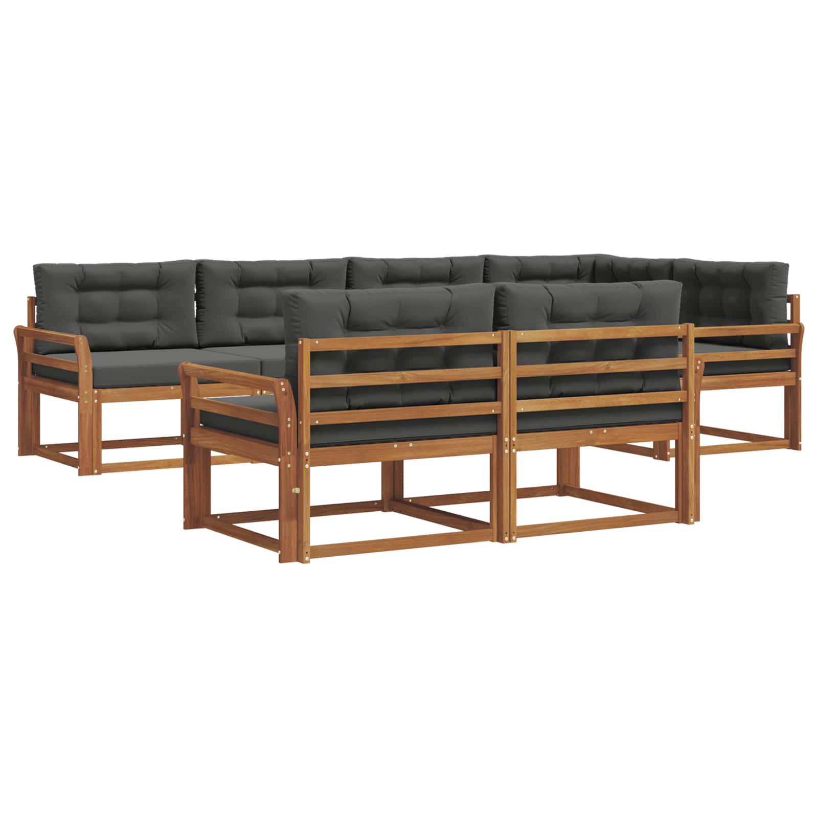Outdoor-Sofagarnitur 8 stk. Natur und Anthrazit
