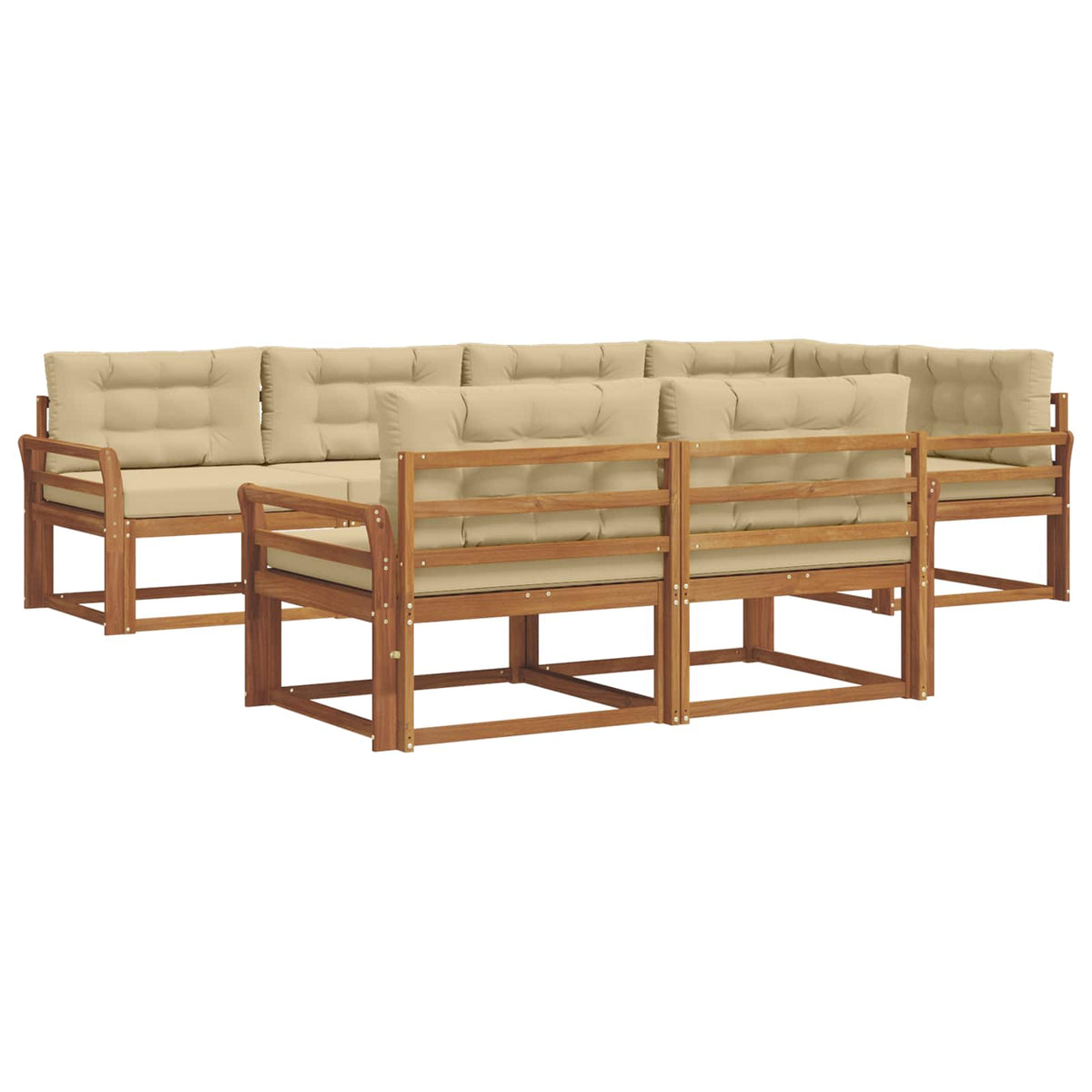 Outdoor-Sofagarnitur 8 stk. Natur und Beige