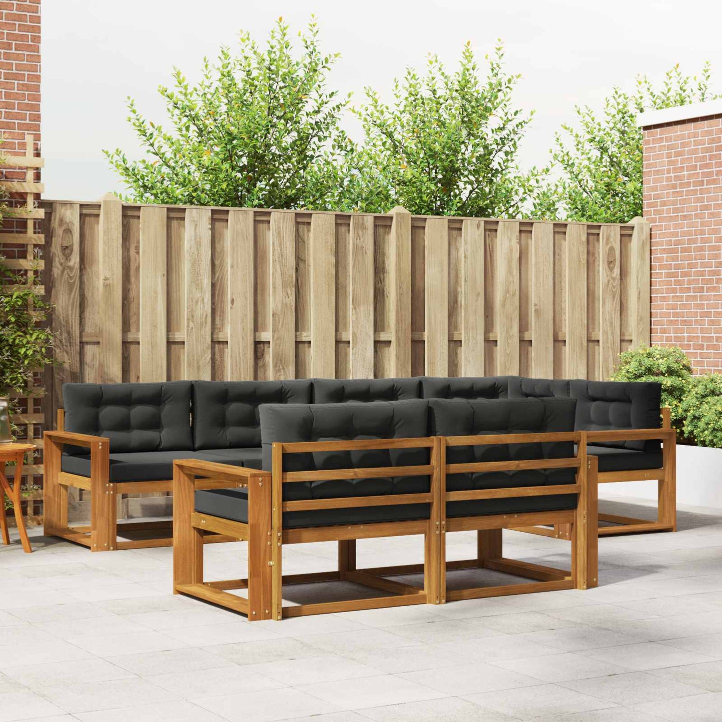 Outdoor-Sofagarnitur 8 stk. Natur und Anthrazit