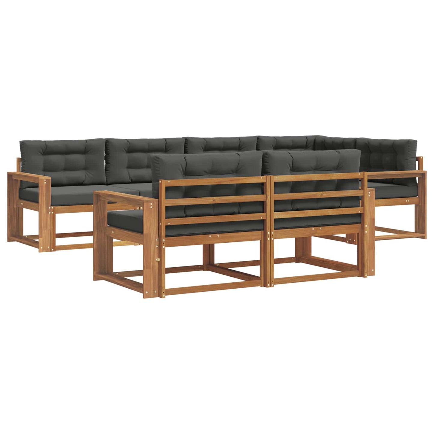 Outdoor-Sofagarnitur 8 stk. Natur und Anthrazit