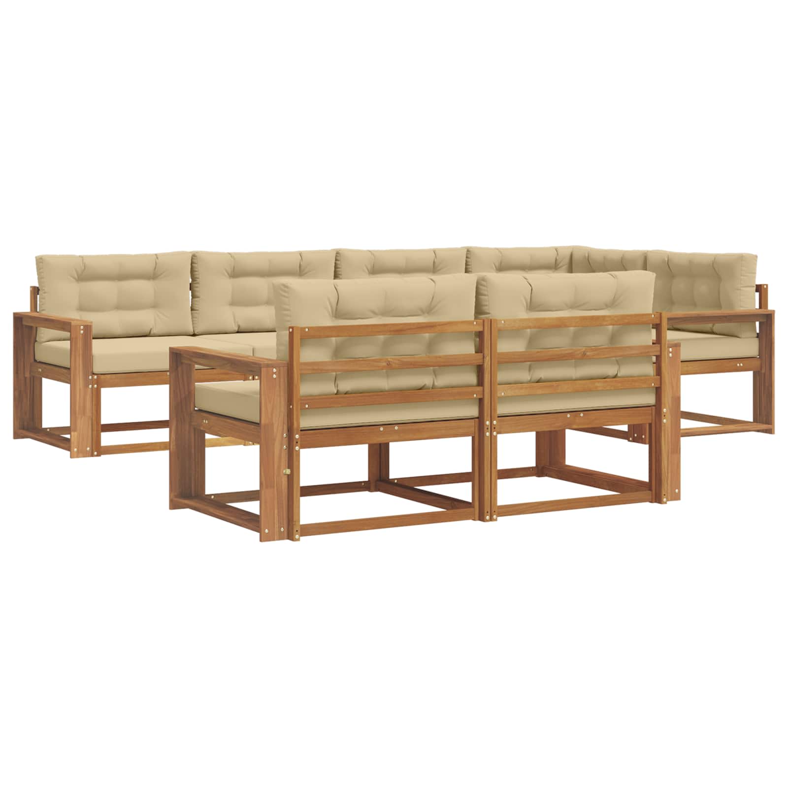 Outdoor-Sofagarnitur 8 stk. Natur und Beige