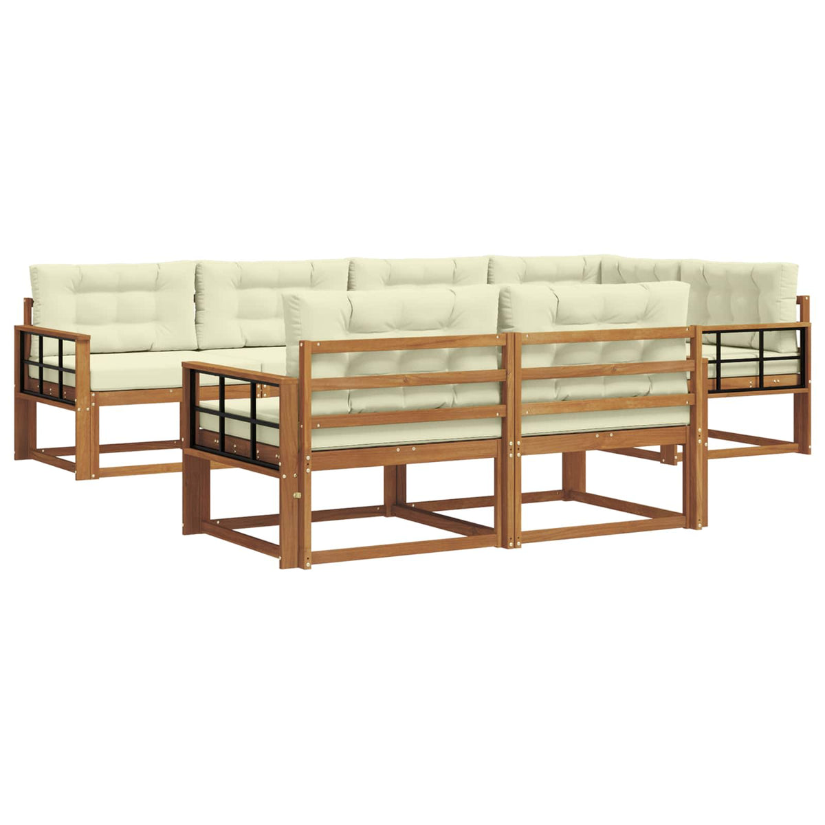 Outdoor-Sofagarnitur 8 stk. Natur und Creme