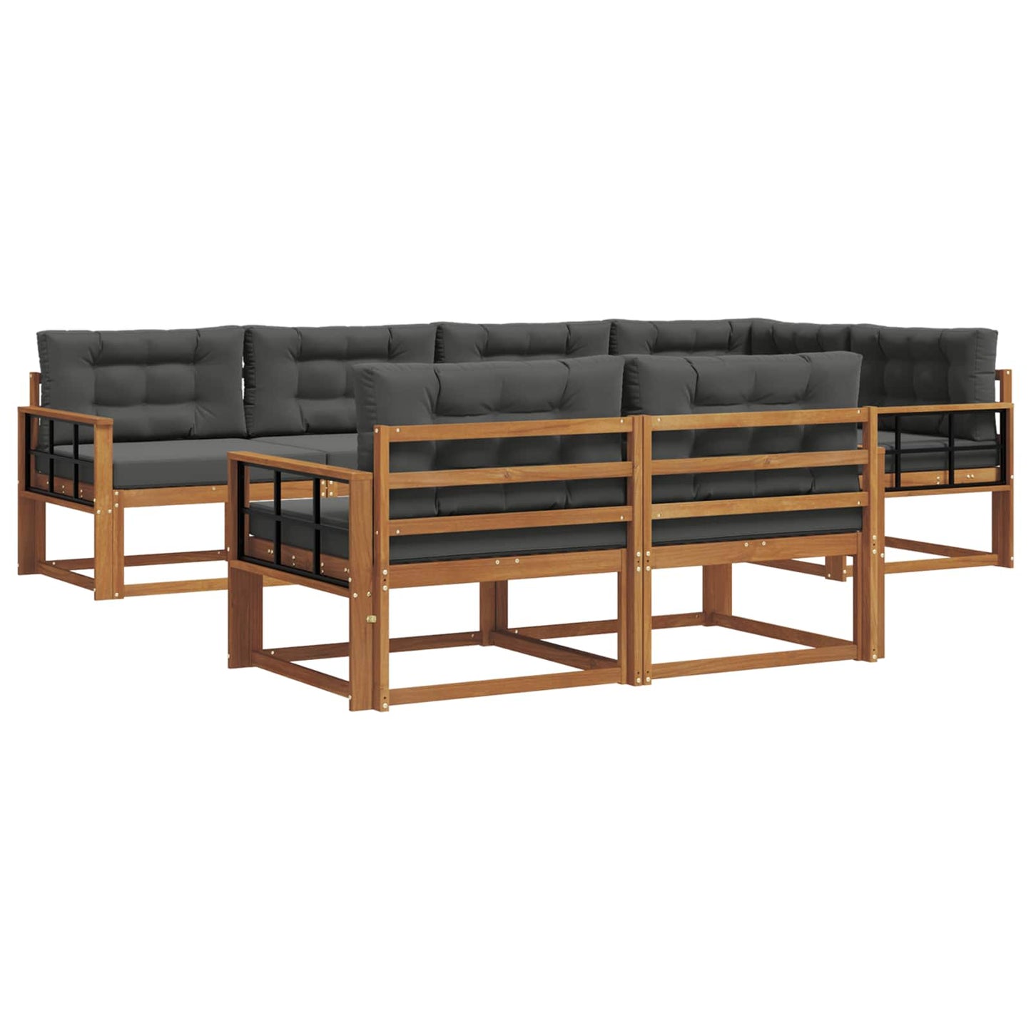Outdoor-Sofagarnitur 8 stk. Natur und Anthrazit