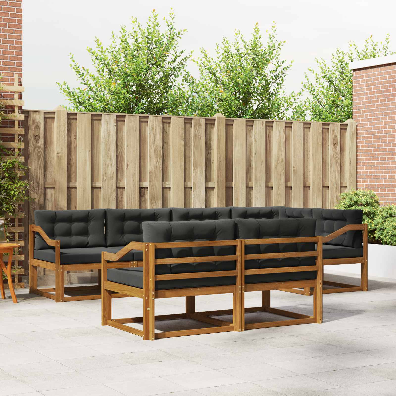 Outdoor-Sofagarnitur 8 stk. Natur und Anthrazit