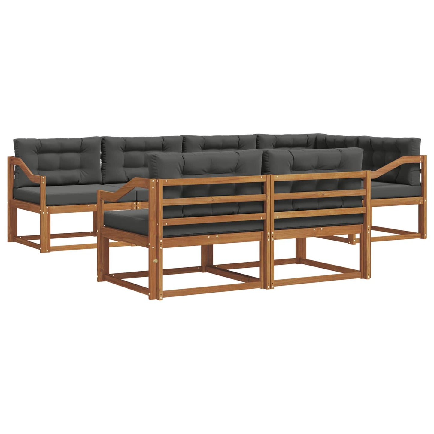 Outdoor-Sofagarnitur 8 stk. Natur und Anthrazit