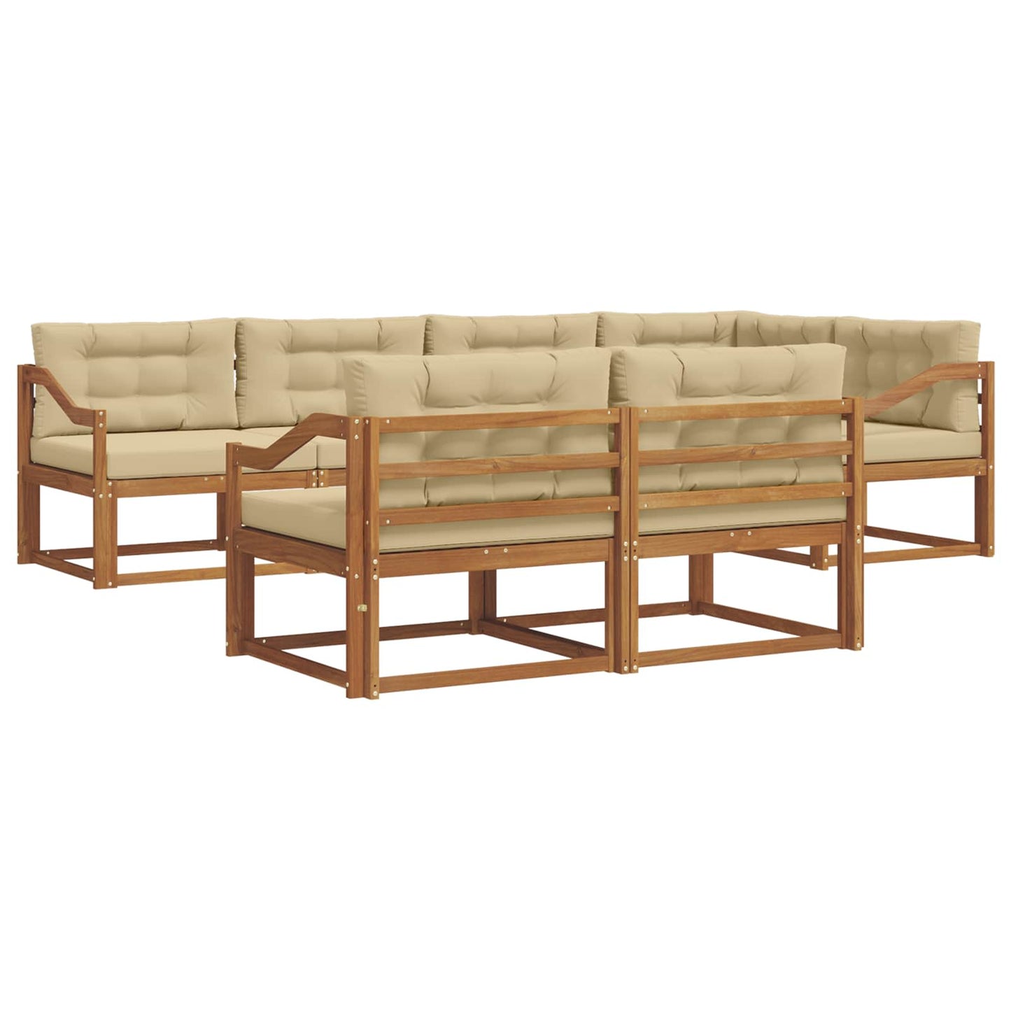 Outdoor-Sofagarnitur 8 stk. Natur und Beige