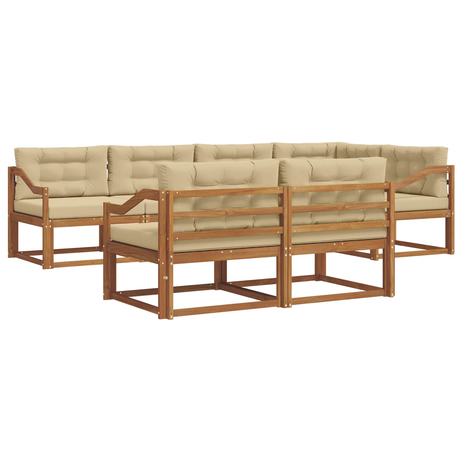 Outdoor-Sofagarnitur 8 stk. Natur und Beige