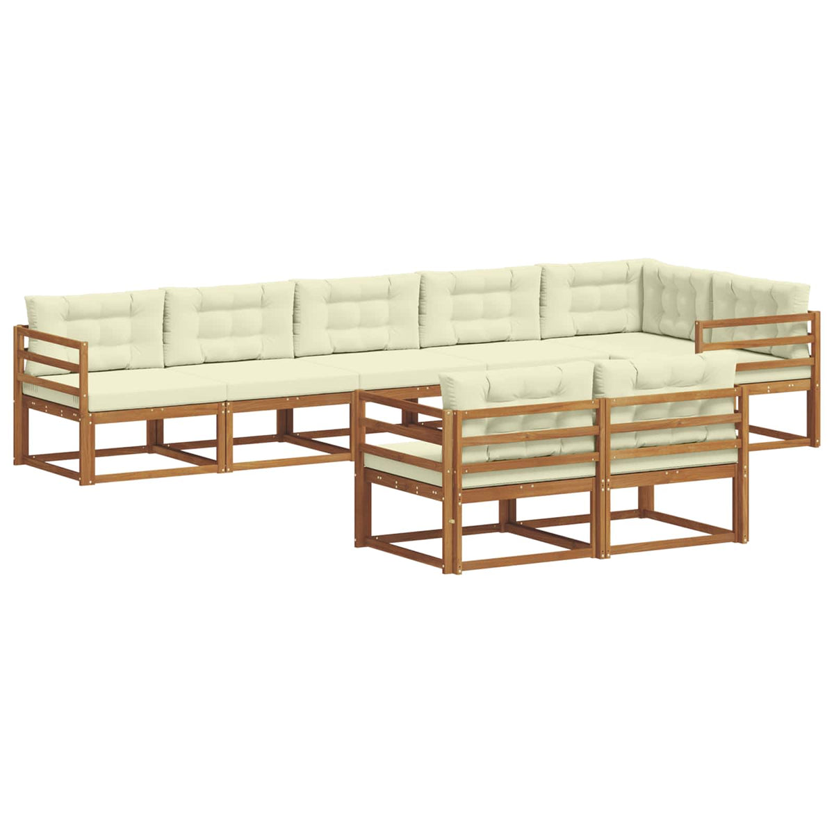 Outdoor-Sofagarnitur 8 stk. Natur und Creme