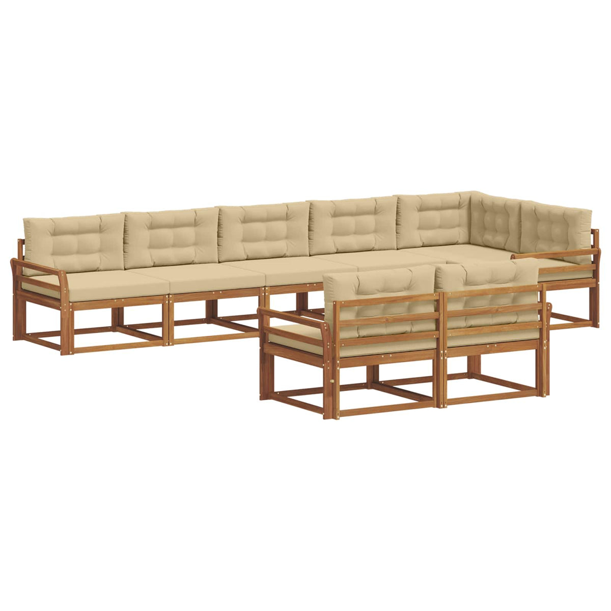 Outdoor-Sofagarnitur 8 stk. Natur und Beige