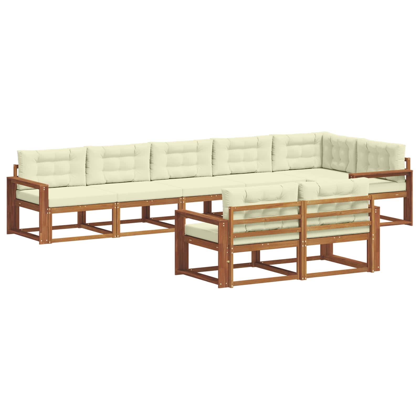 Outdoor-Sofagarnitur 8 stk. Natur und Creme