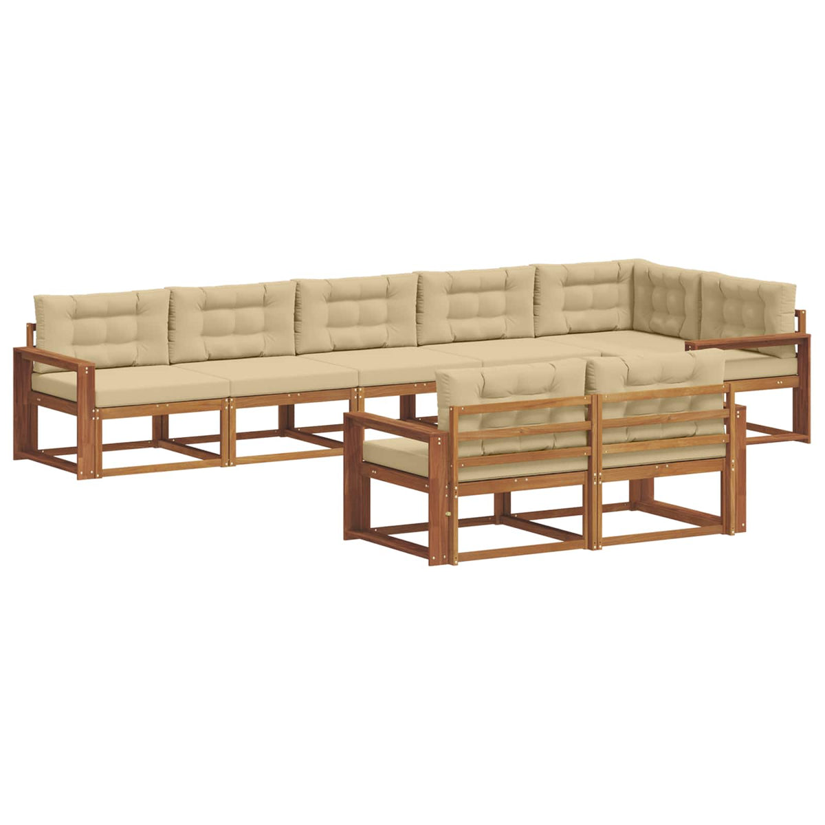 Outdoor-Sofagarnitur 8 stk. Natur und Beige