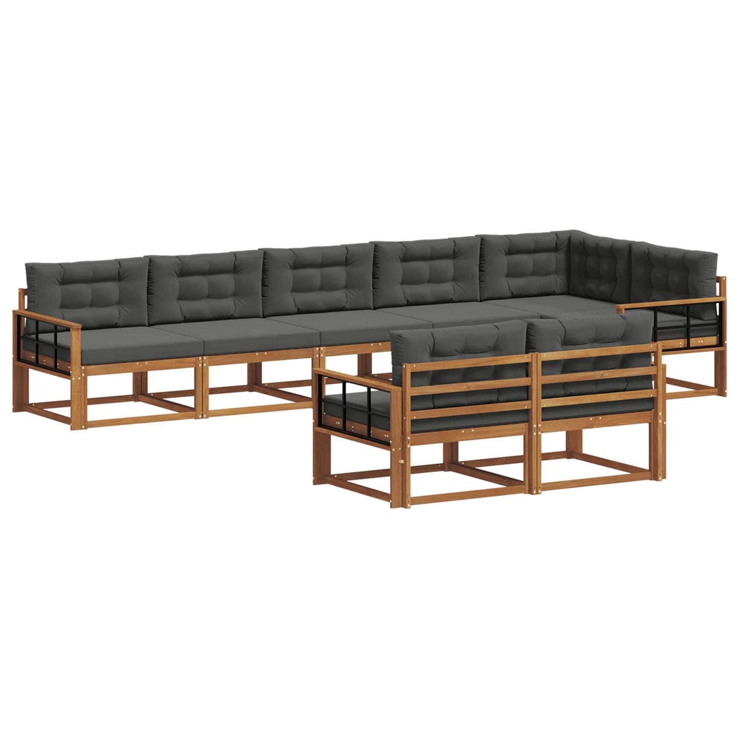 Outdoor-Sofagarnitur 8 stk. Natur und Anthrazit