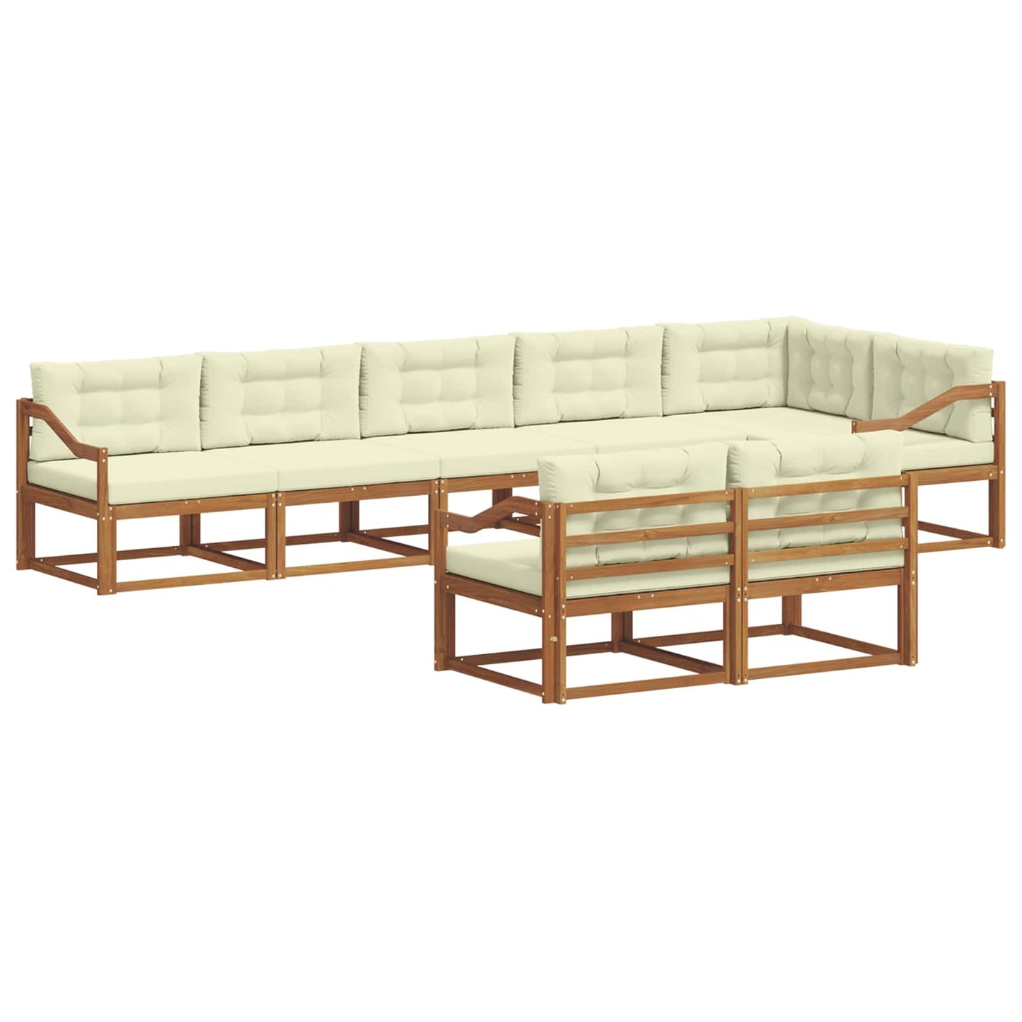 Outdoor-Sofagarnitur mit Kissen 8 pcs Natur und Creme