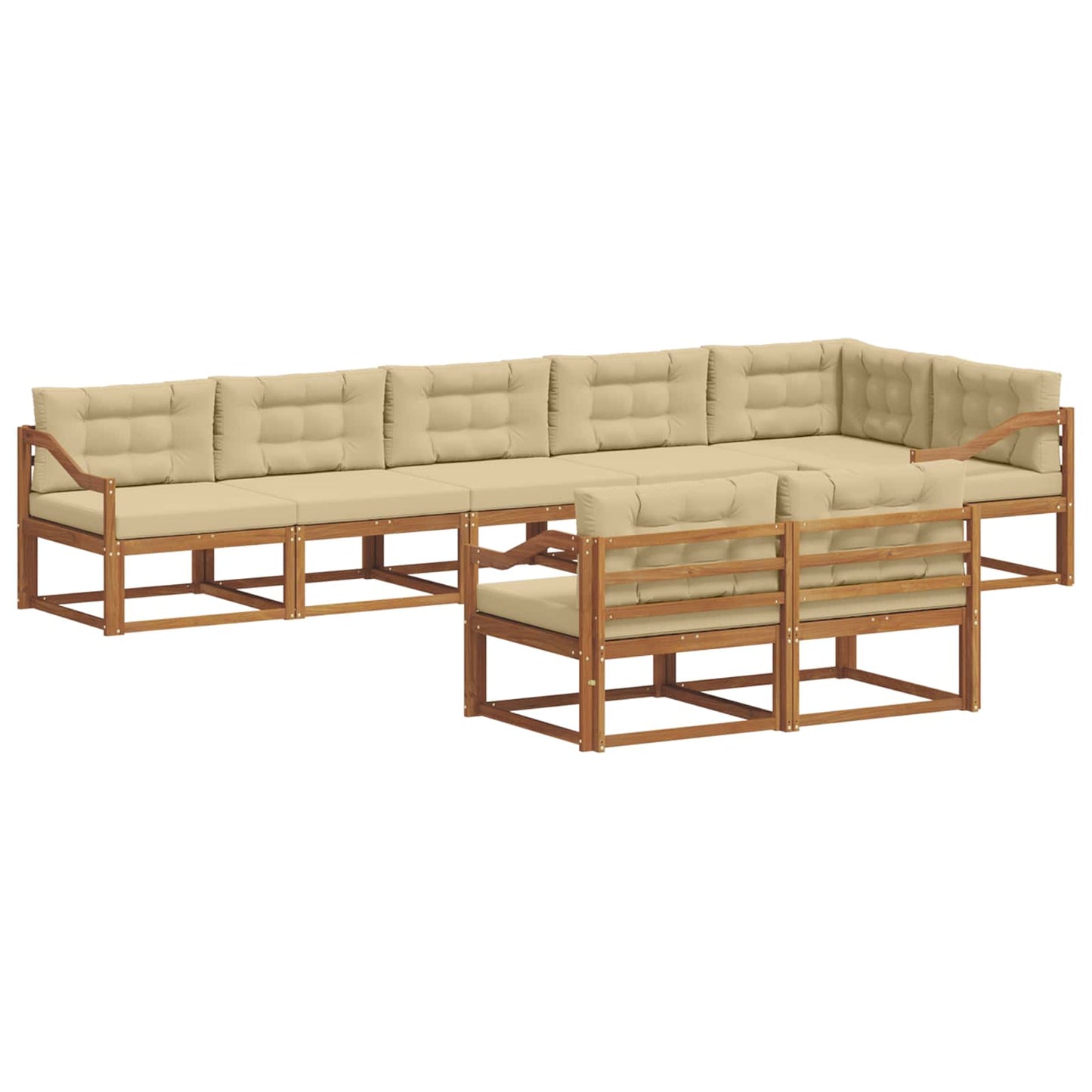 Outdoor-Sofagarnitur mit Kissen 8 pcs Natur und Beige