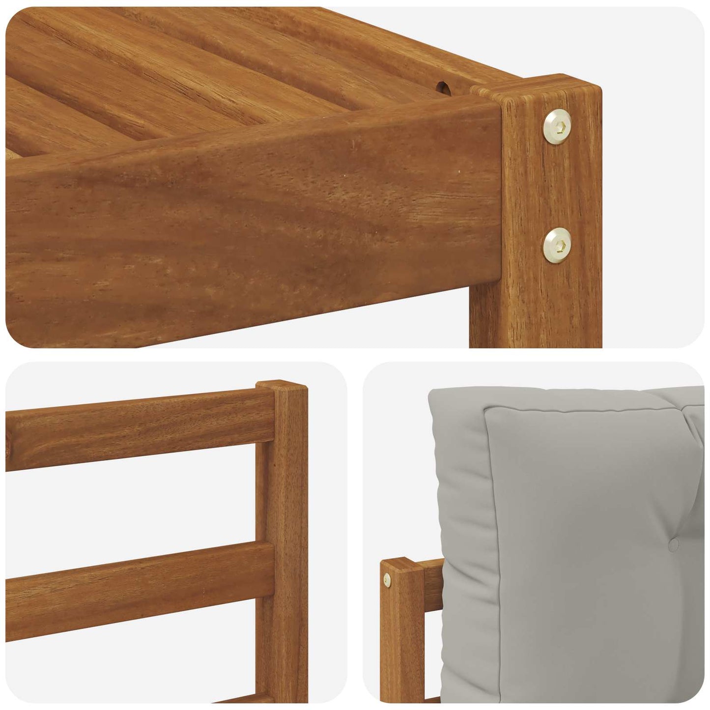 Outdoor-Sofagarnitur mit Kissen 9 pcs Natürlich und Hellgrau