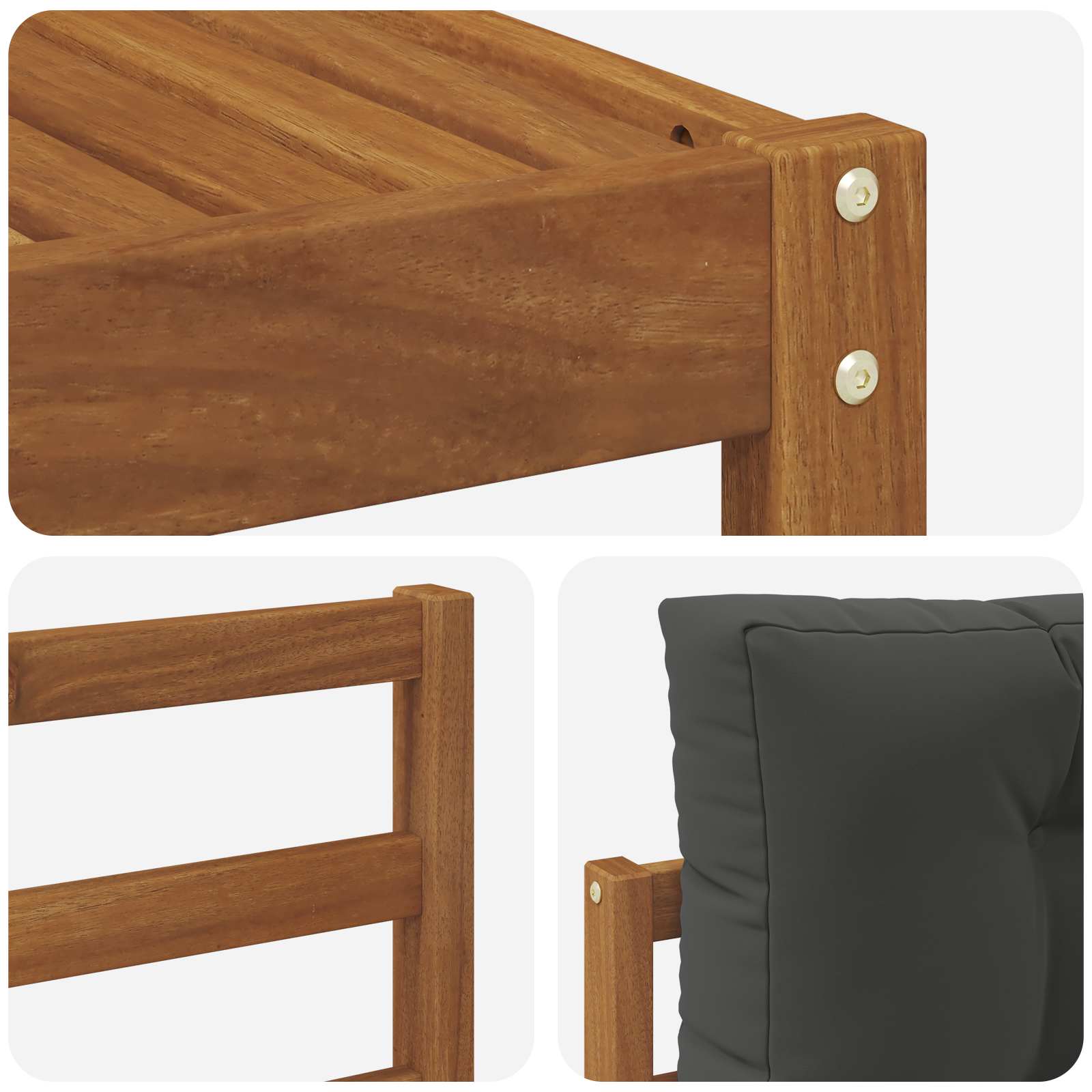 Outdoor-Sofagarnitur mit Kissen 9 pcs Natur und Anthrazit