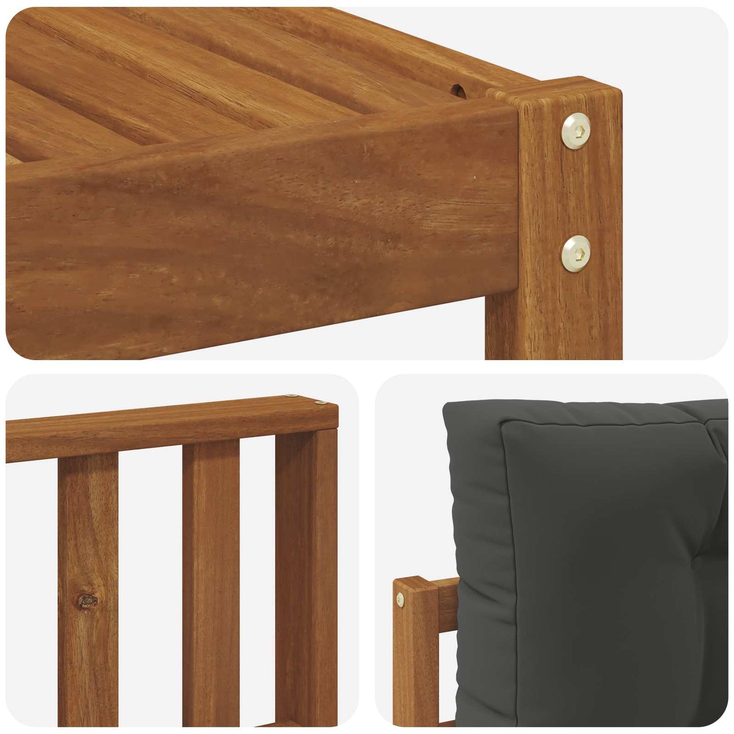 Outdoor-Sofagarnitur mit Kissen 9 pcs Natur und Anthrazit