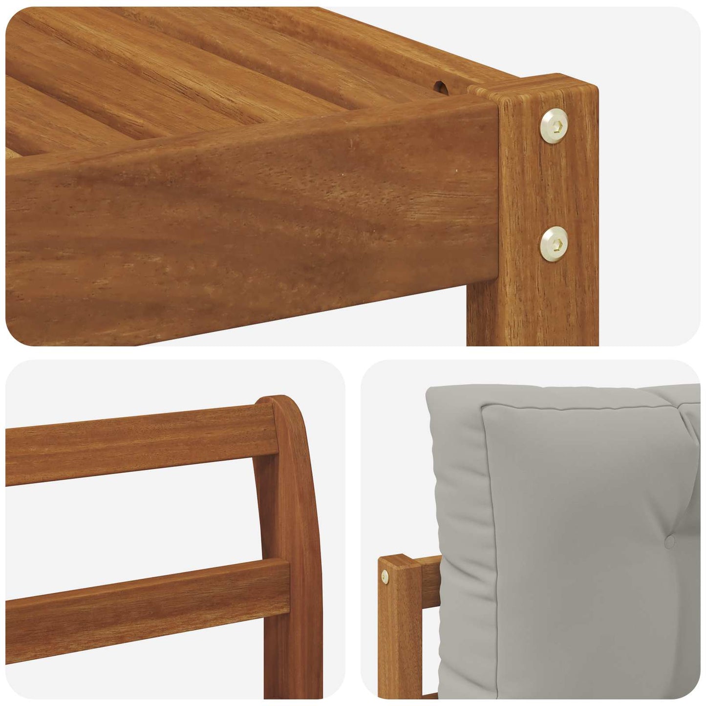Outdoor-Sofagarnitur mit Kissen 9 pcs Natürlich und Hellgrau