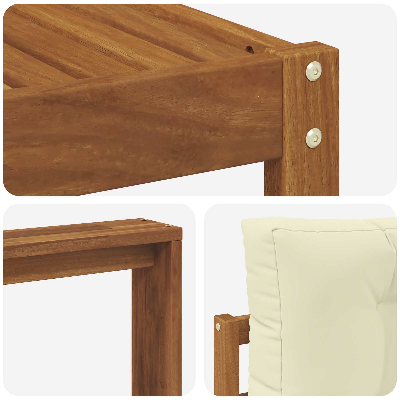 Outdoor-Sofagarnitur mit Kissen 9 pcs Natur und Creme