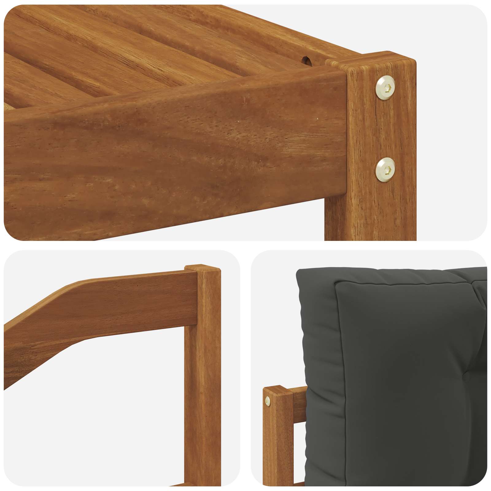 Outdoor-Sofagarnitur mit Kissen 9 pcs Natur und Anthrazit