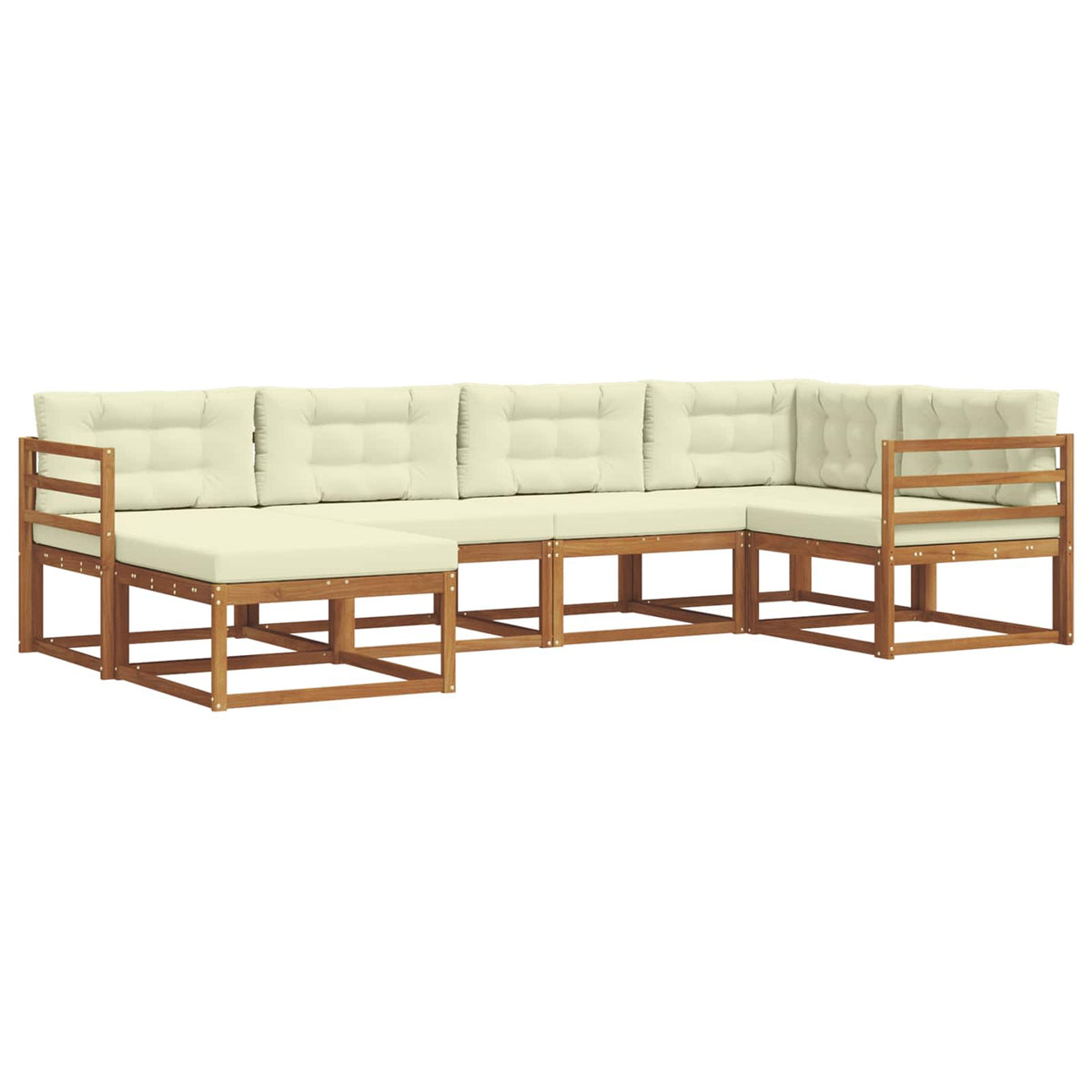 Outdoor-Sofagarnitur 6 stk. Natur und Creme