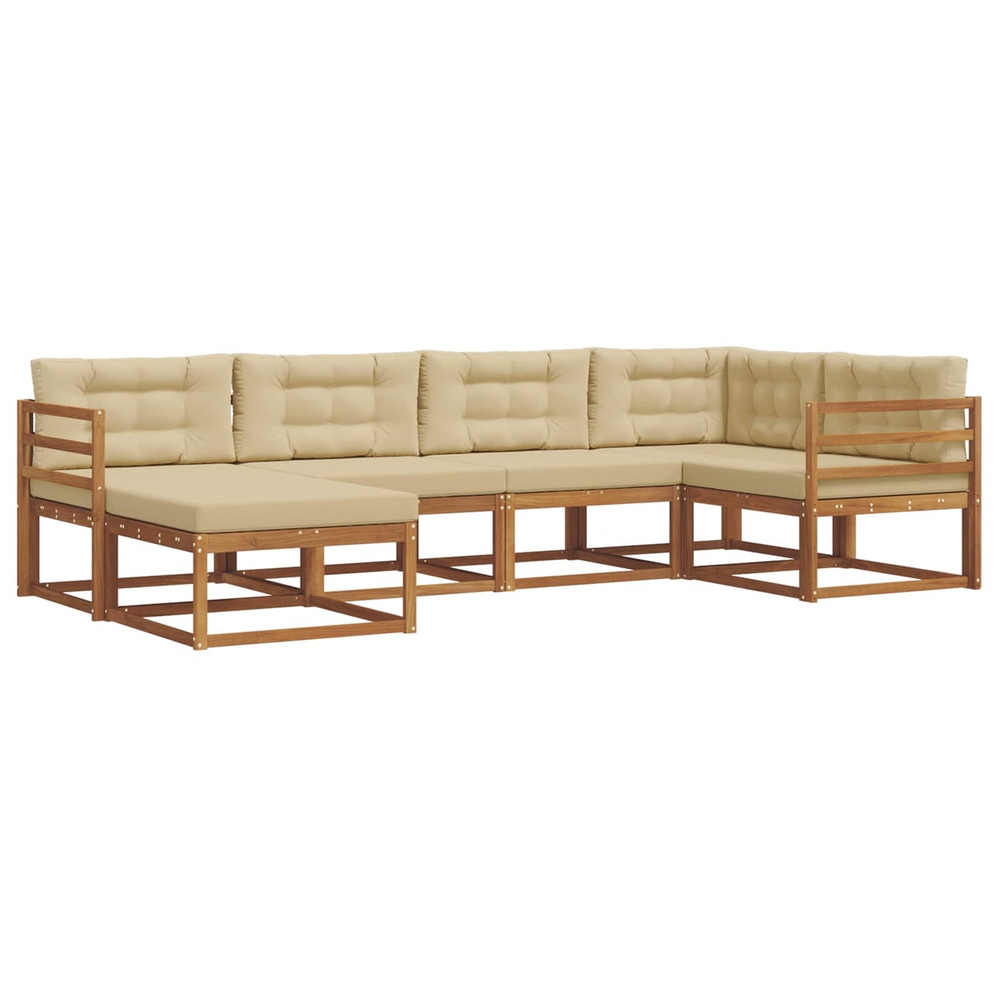 Outdoor-Sofagarnitur 6 stk. Natur und Beige