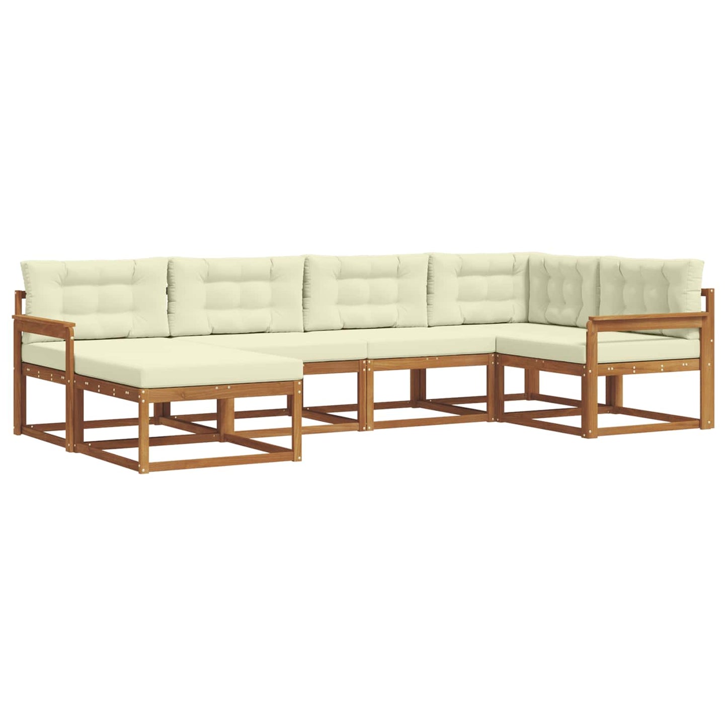 Outdoor-Sofagarnitur mit Kissen 6 pcs Natur und Creme