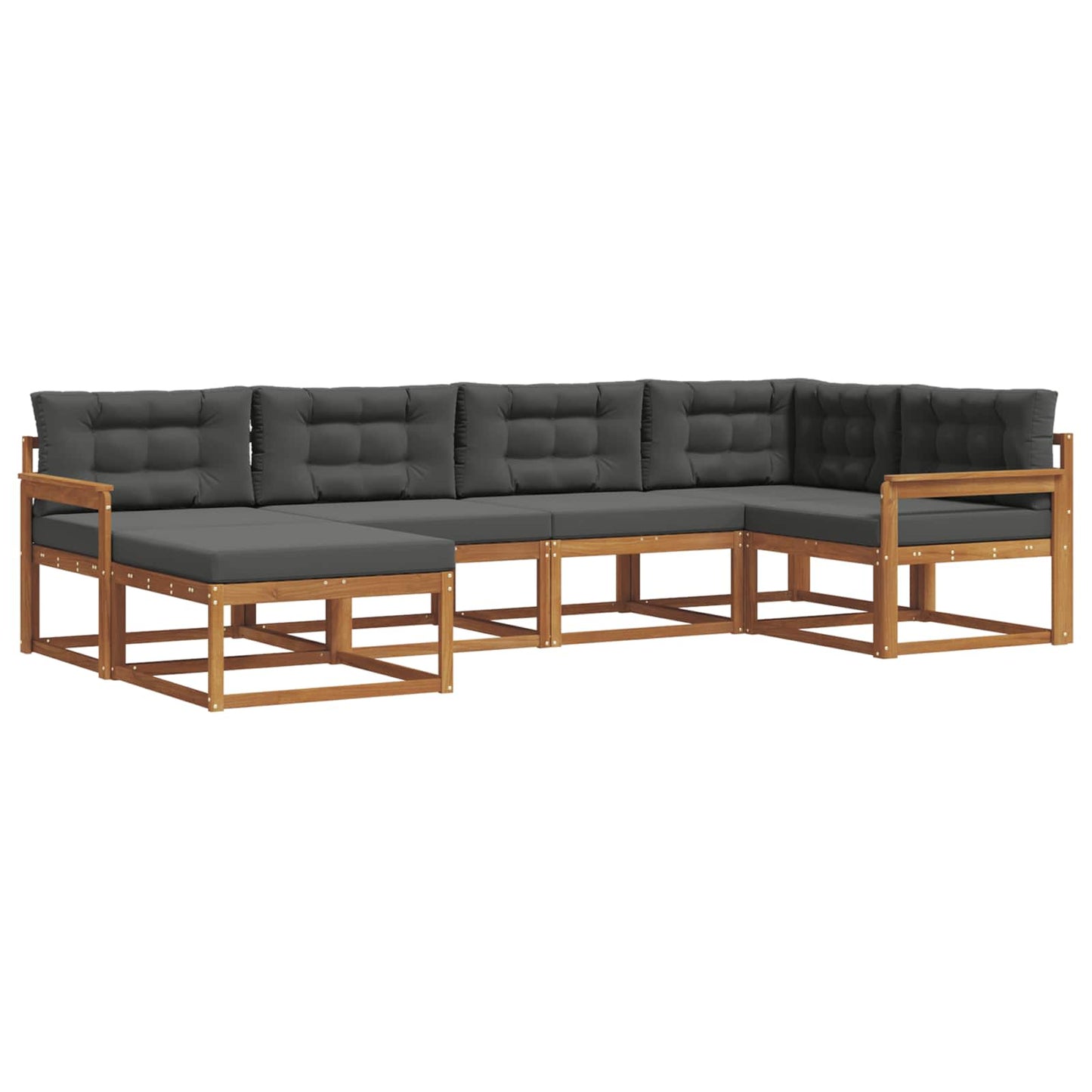 Outdoor-Sofagarnitur 6 stk. Natur und Anthrazit