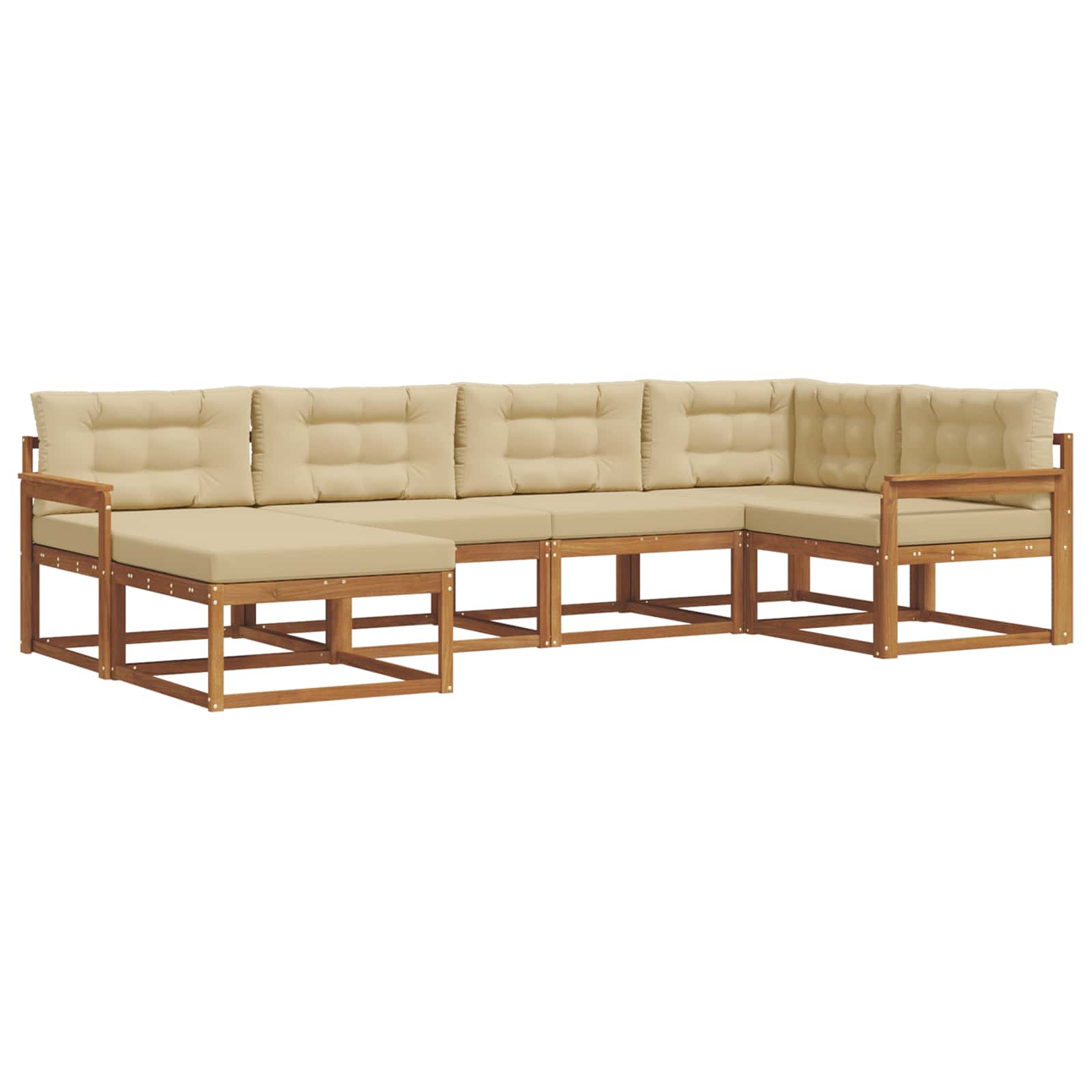 Outdoor-Sofagarnitur 6 stk. Natur und Beige