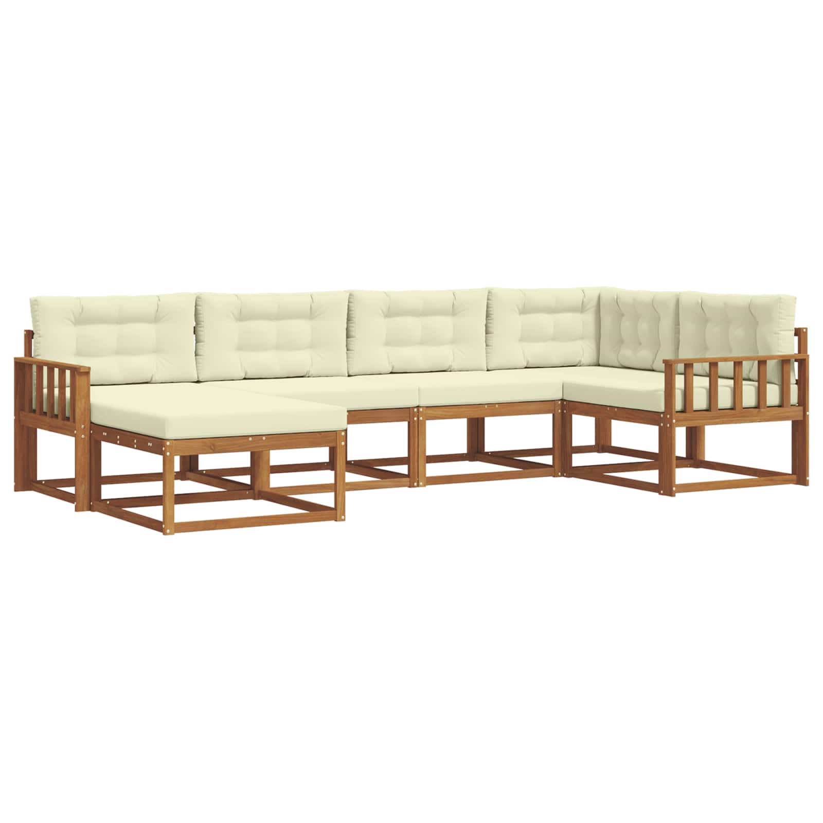 Outdoor-Sofagarnitur mit Kissen 6 pcs Natur und Creme