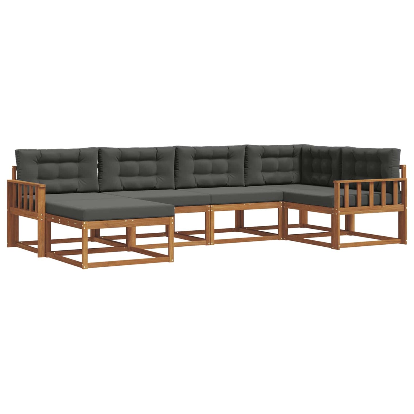 Outdoor-Sofagarnitur 6 stk. Natur und Anthrazit